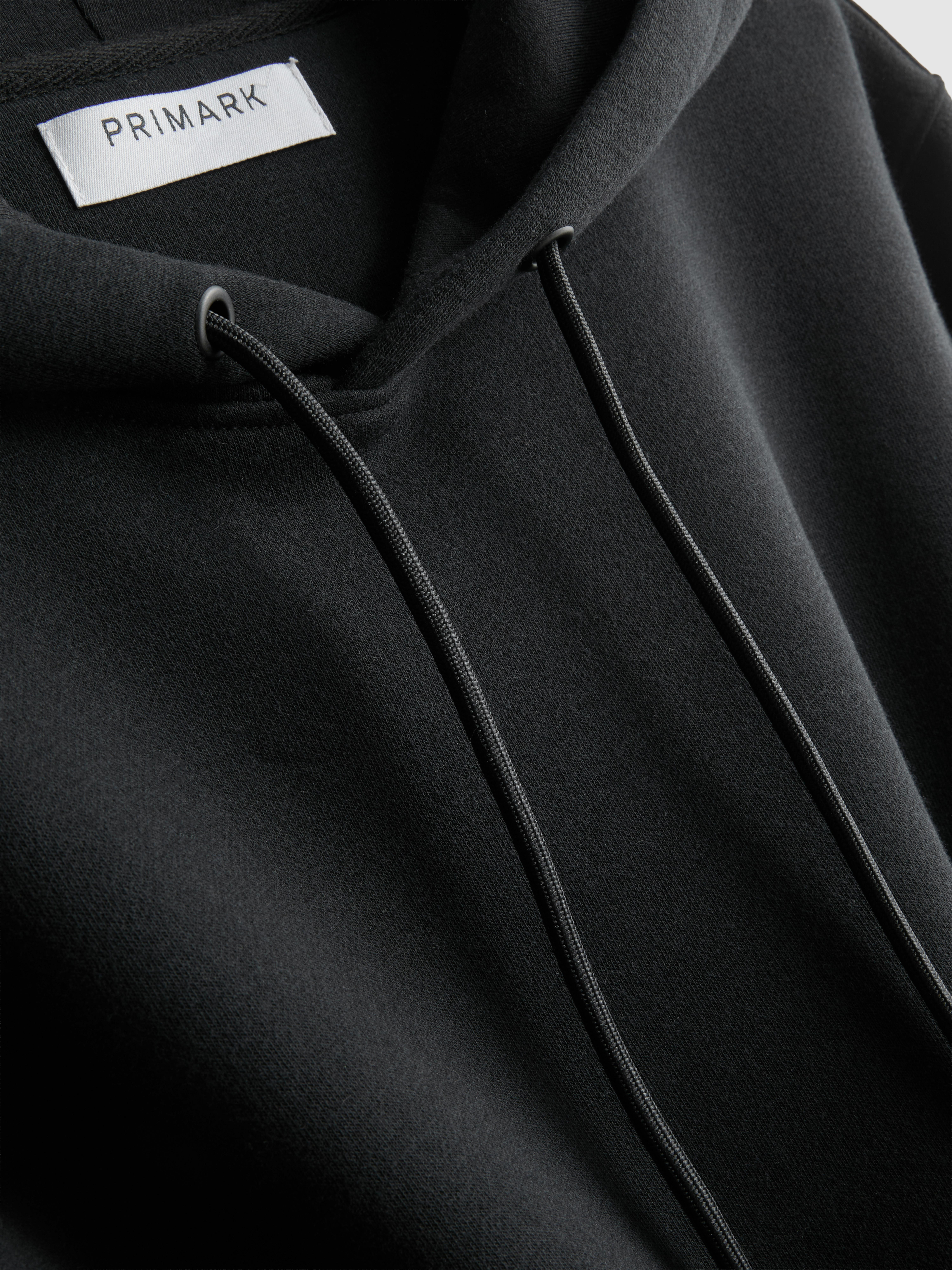 Cotton-Blend Pullover Hoodie - Black