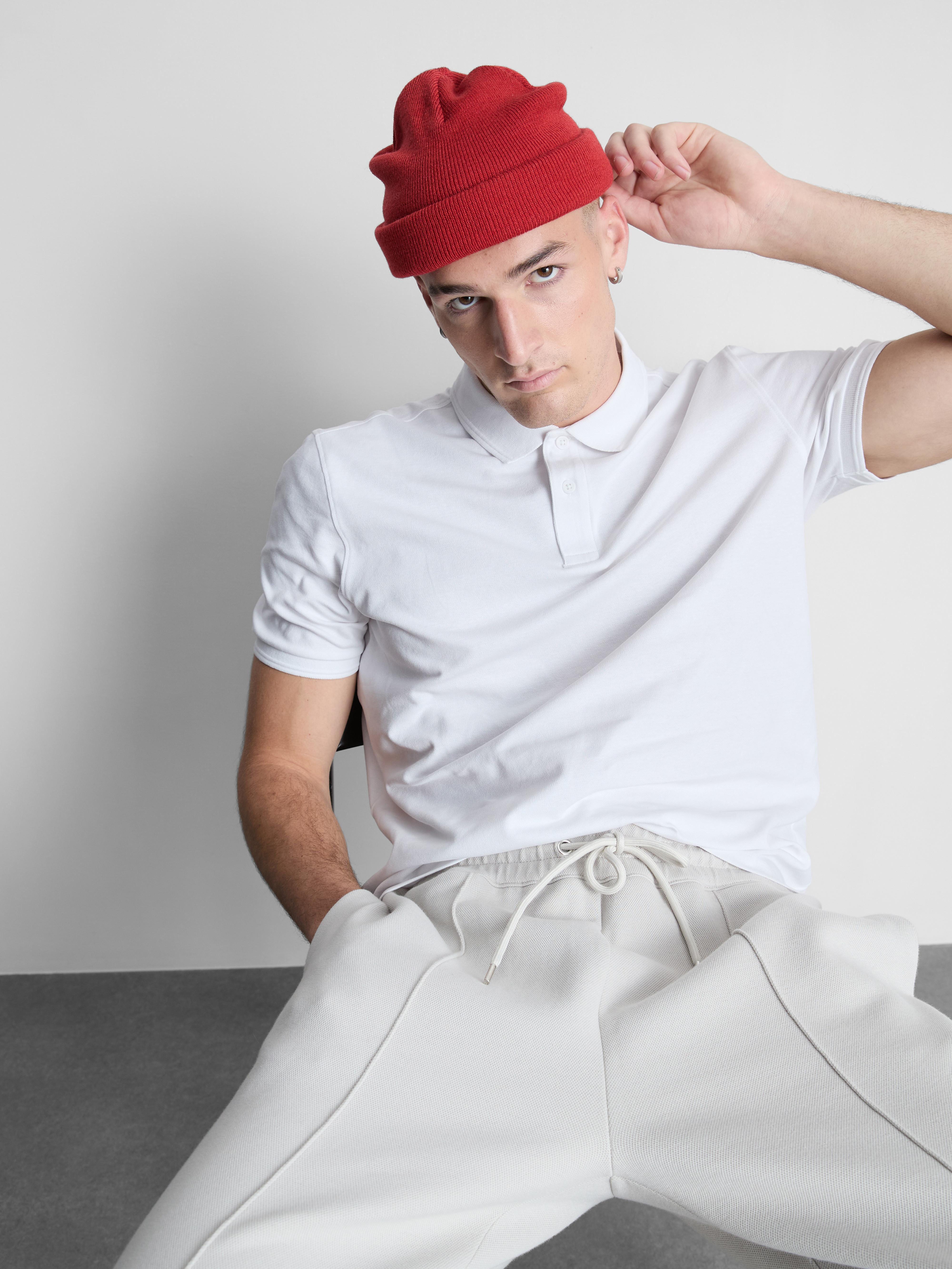 Pique Short Sleeve Polo Shirt - White