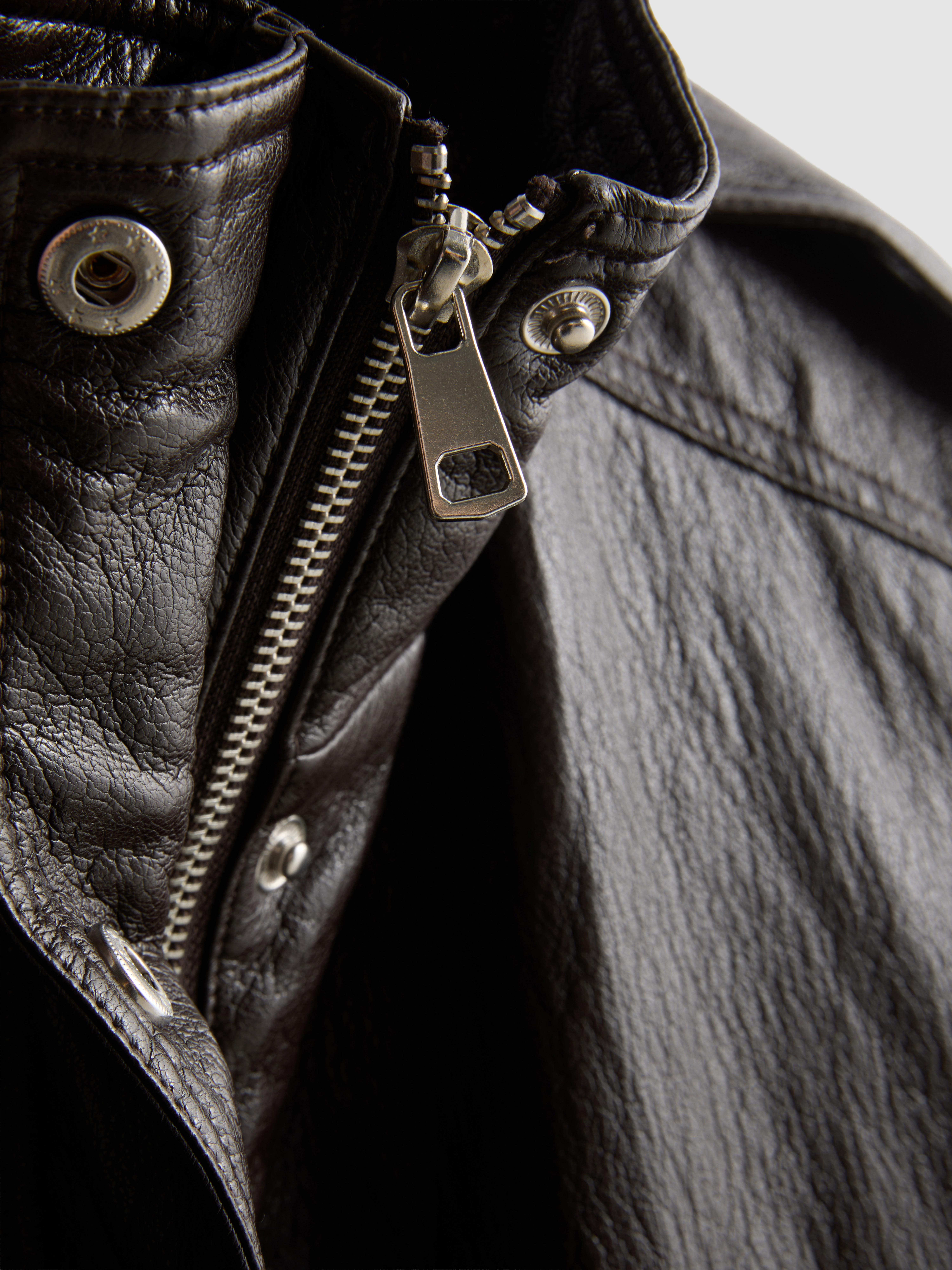 The Primark Scene | Faux Leather Funnel Neck Bomber Jacket - Chocolate