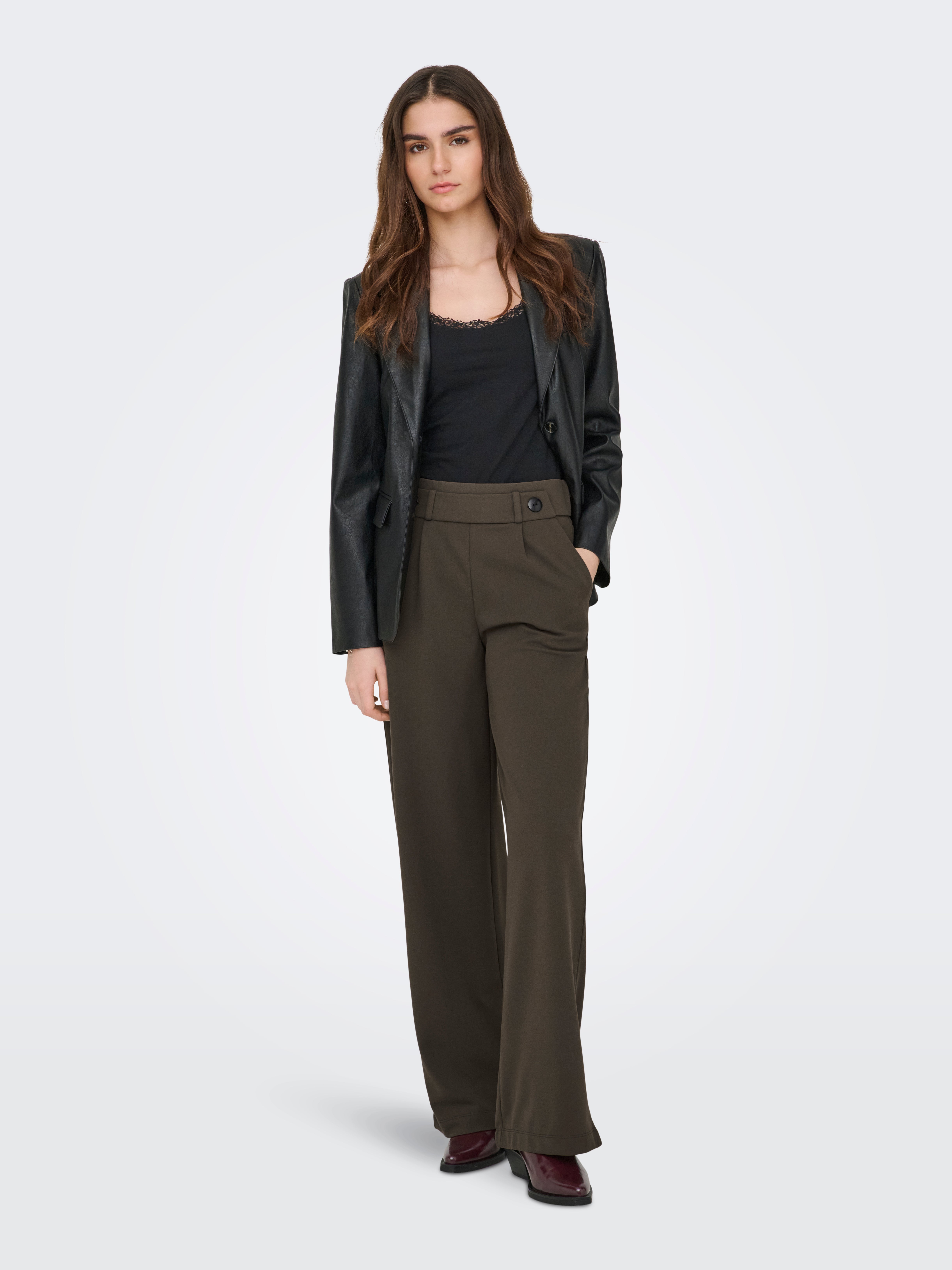JDYGEGGO Wide Leg Fit Wide-leg trousers Chocolate Brown