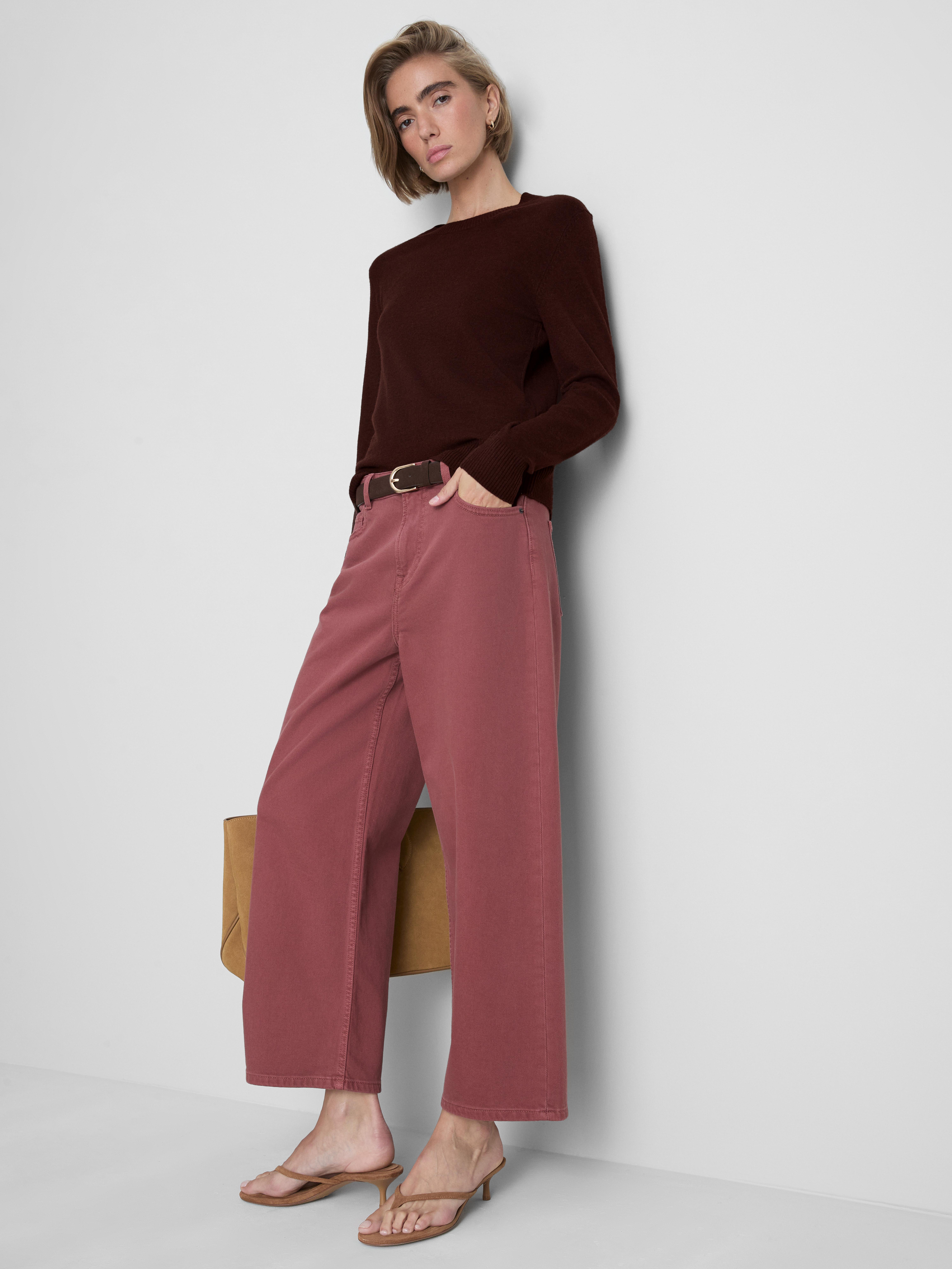 Soft Knitted Crew Neck Sweater - Chocolate