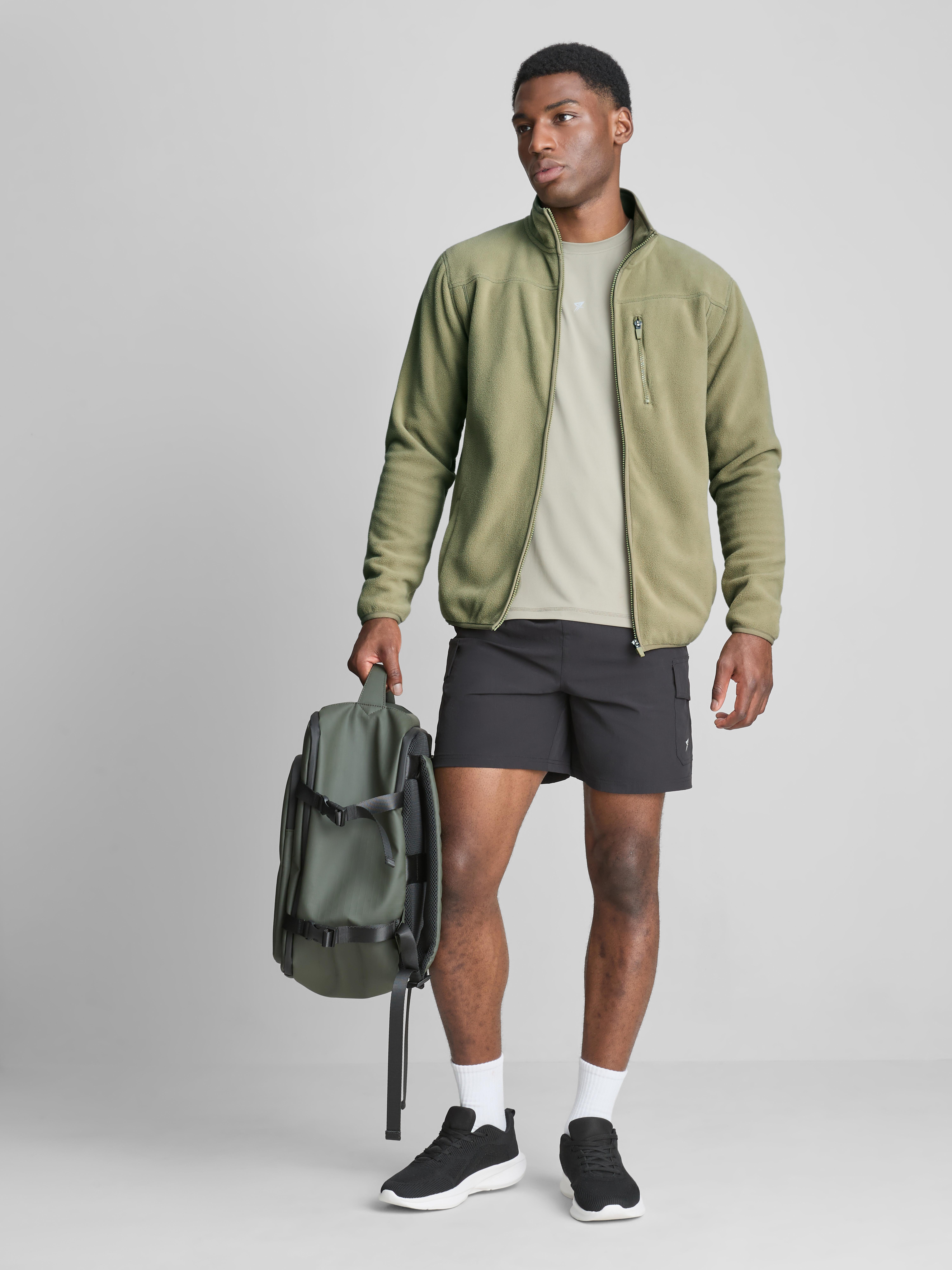 Zip-Up Fleece Jacket - Olive