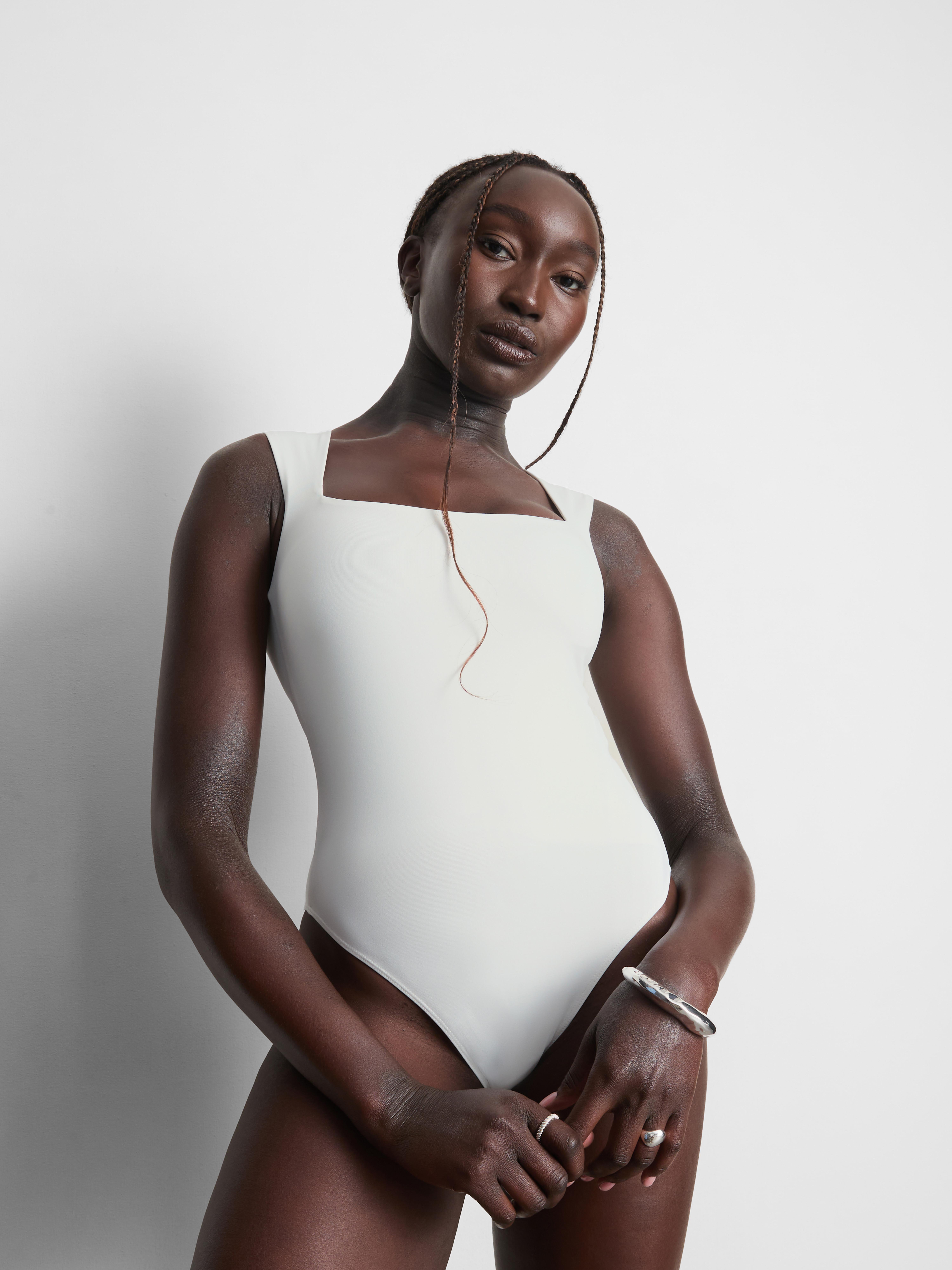 Square Neck Bodysuit - White