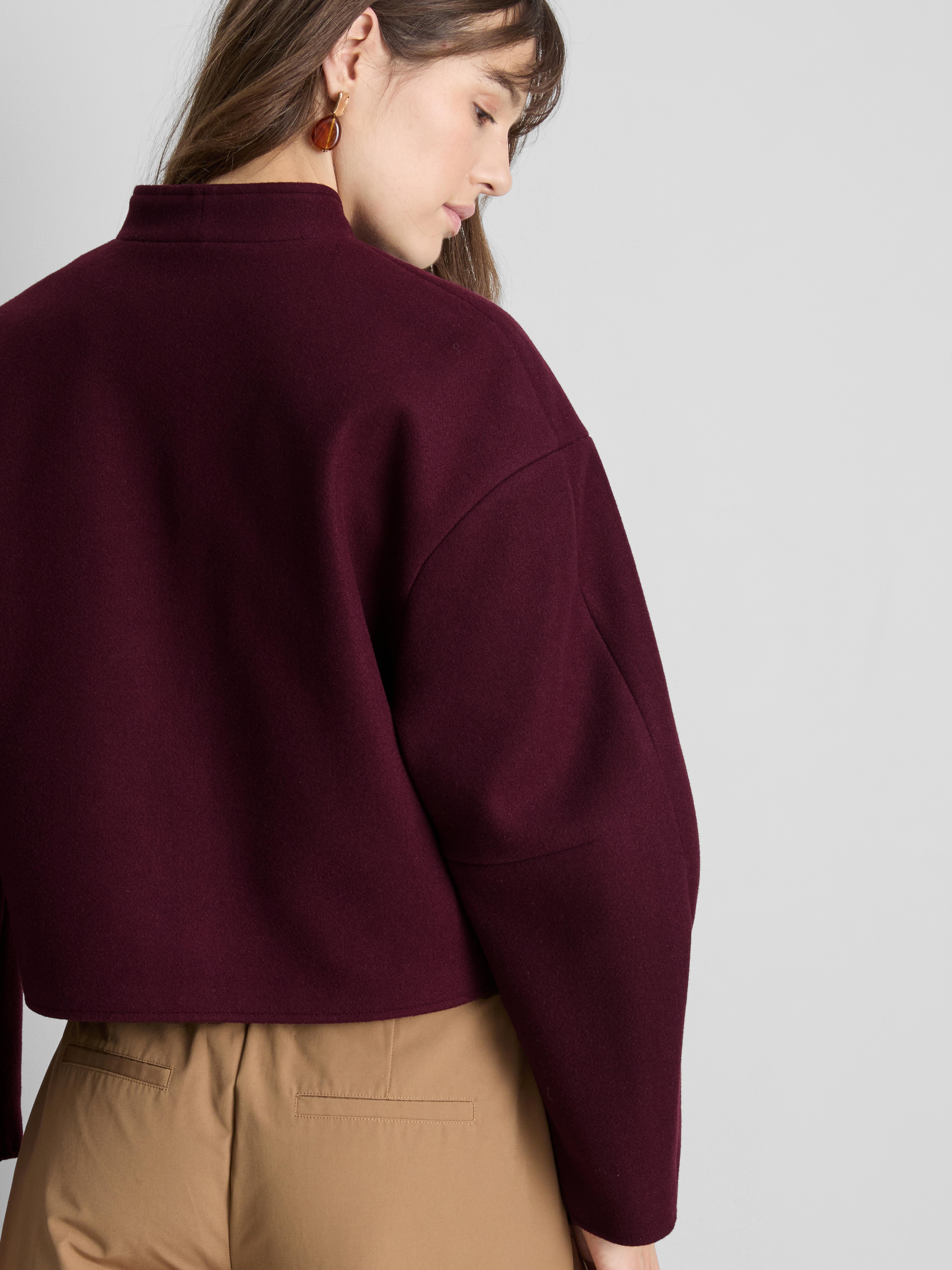 Structured Collarless Cropped Jacket - Fig