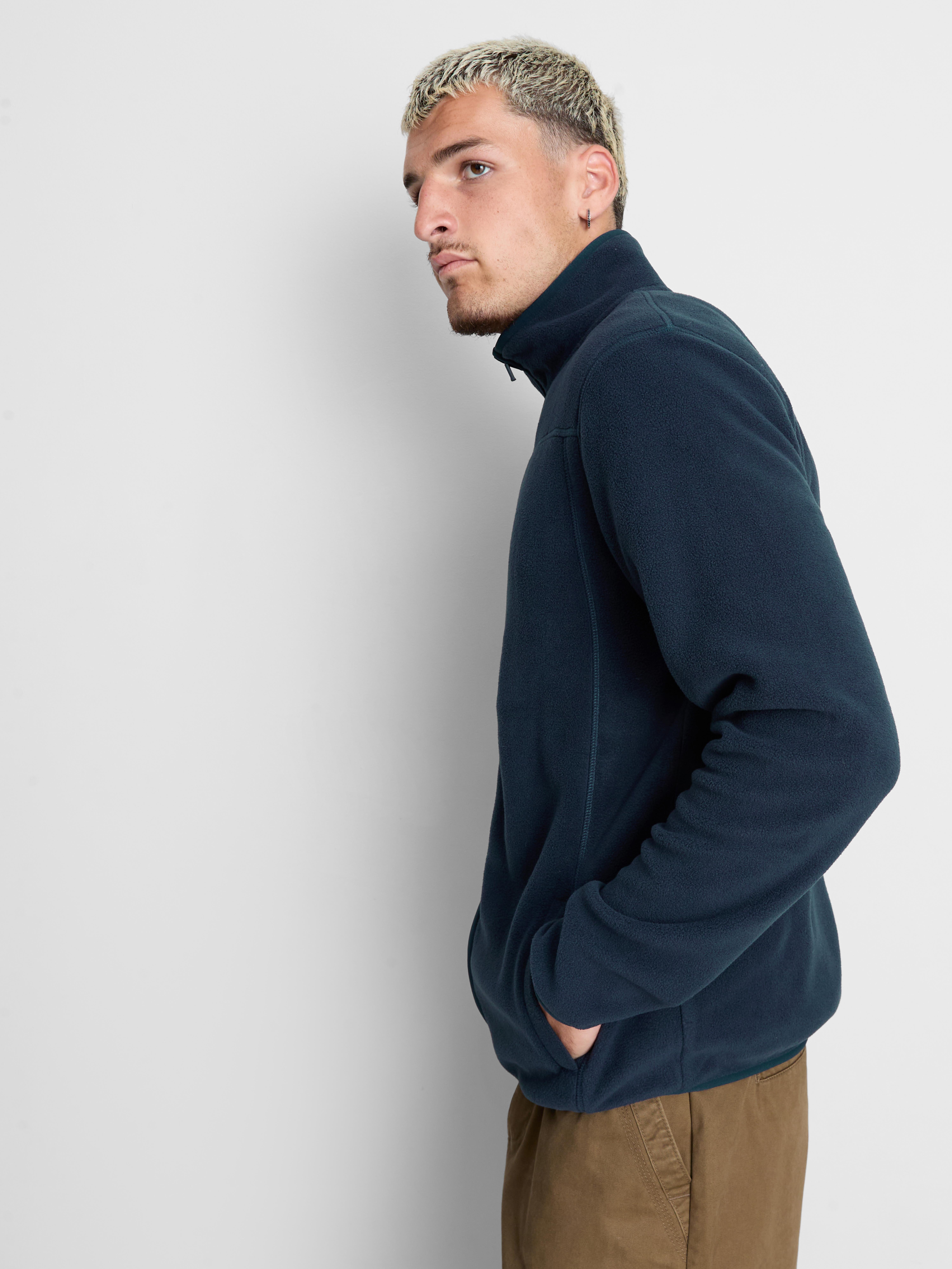 Zip-Up Fleece Jacket - Navy