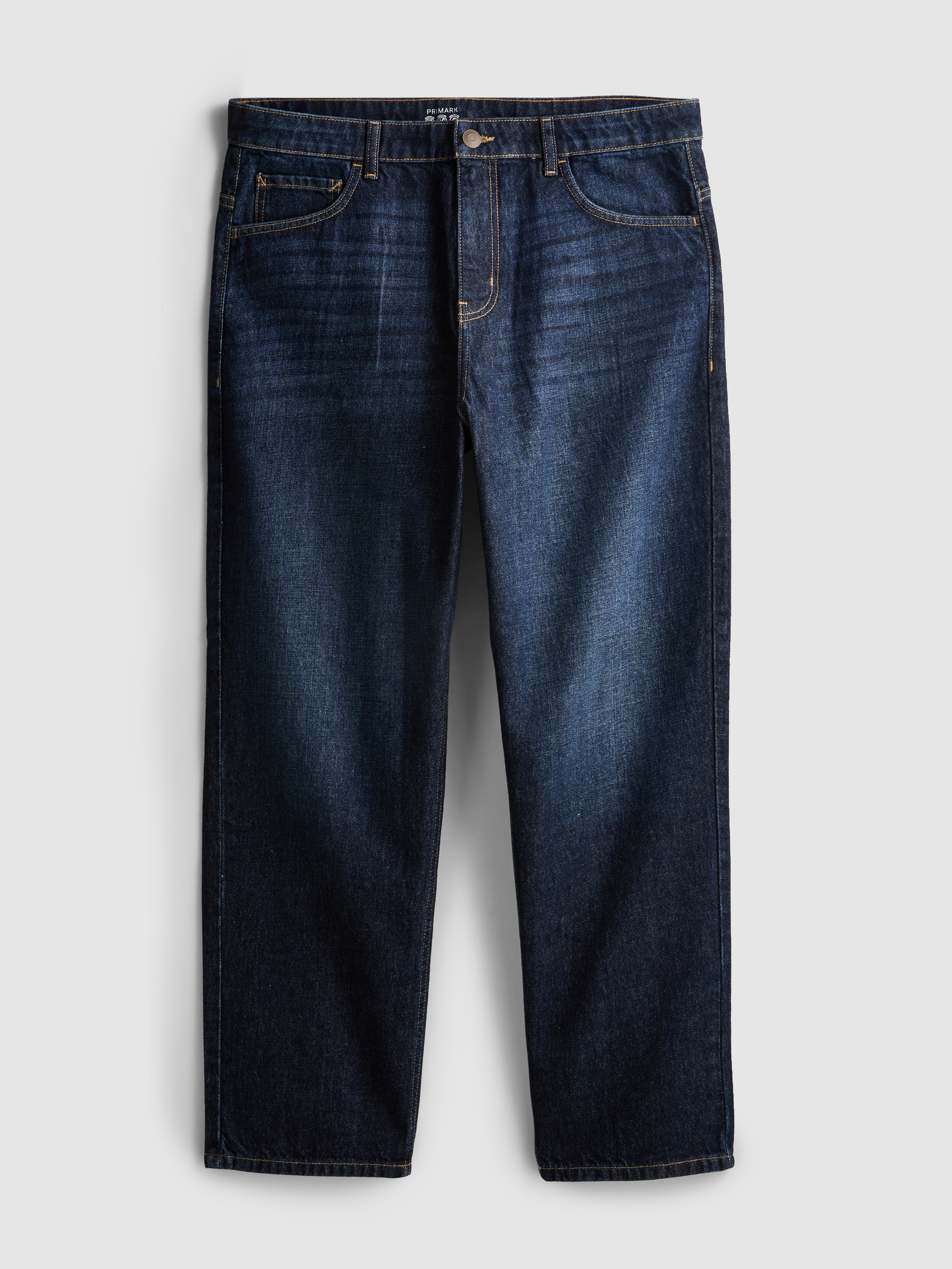 High-Waisted Relaxed Jeans - Dark Blue