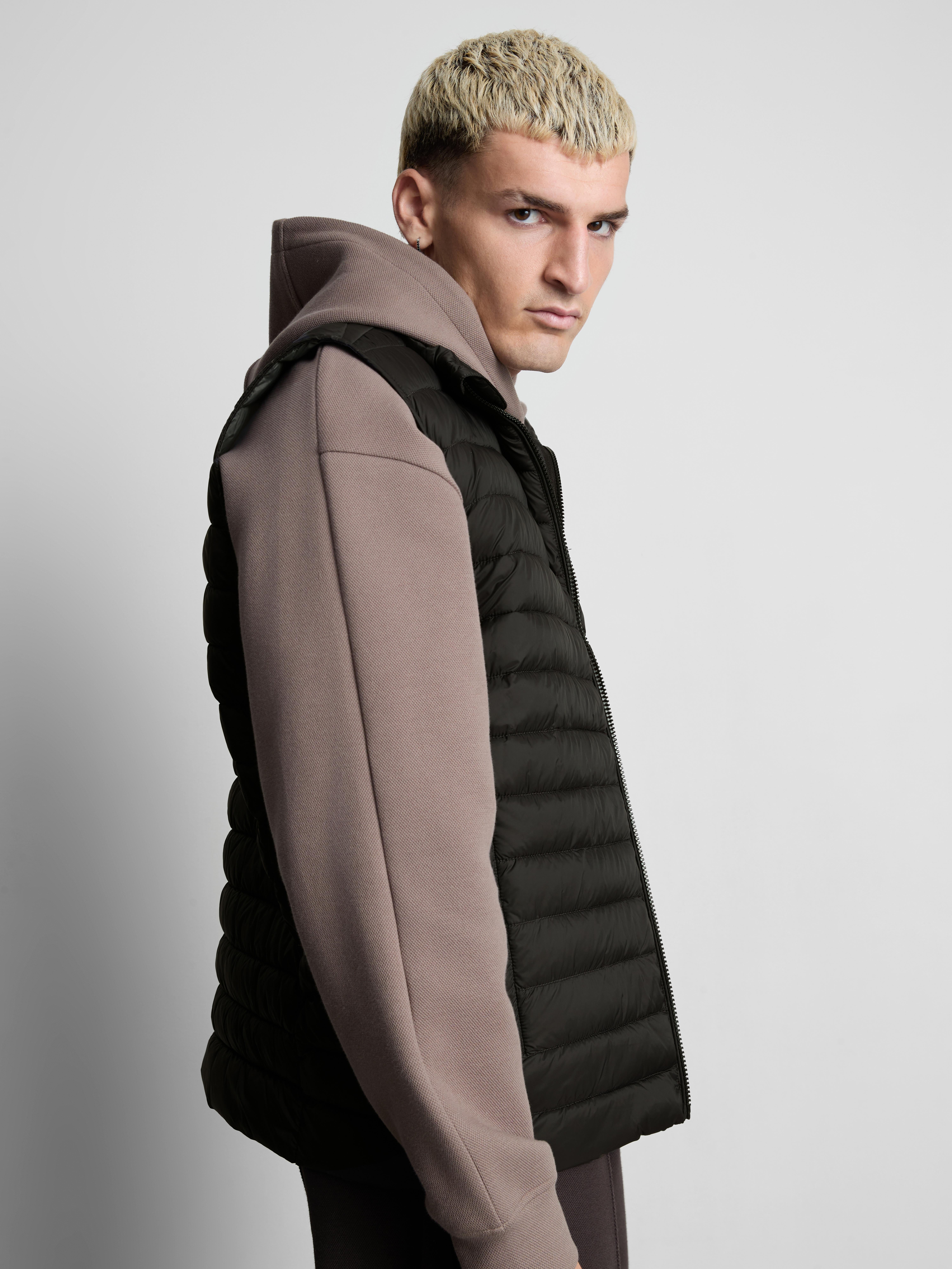 Padded Zip Vest - Black