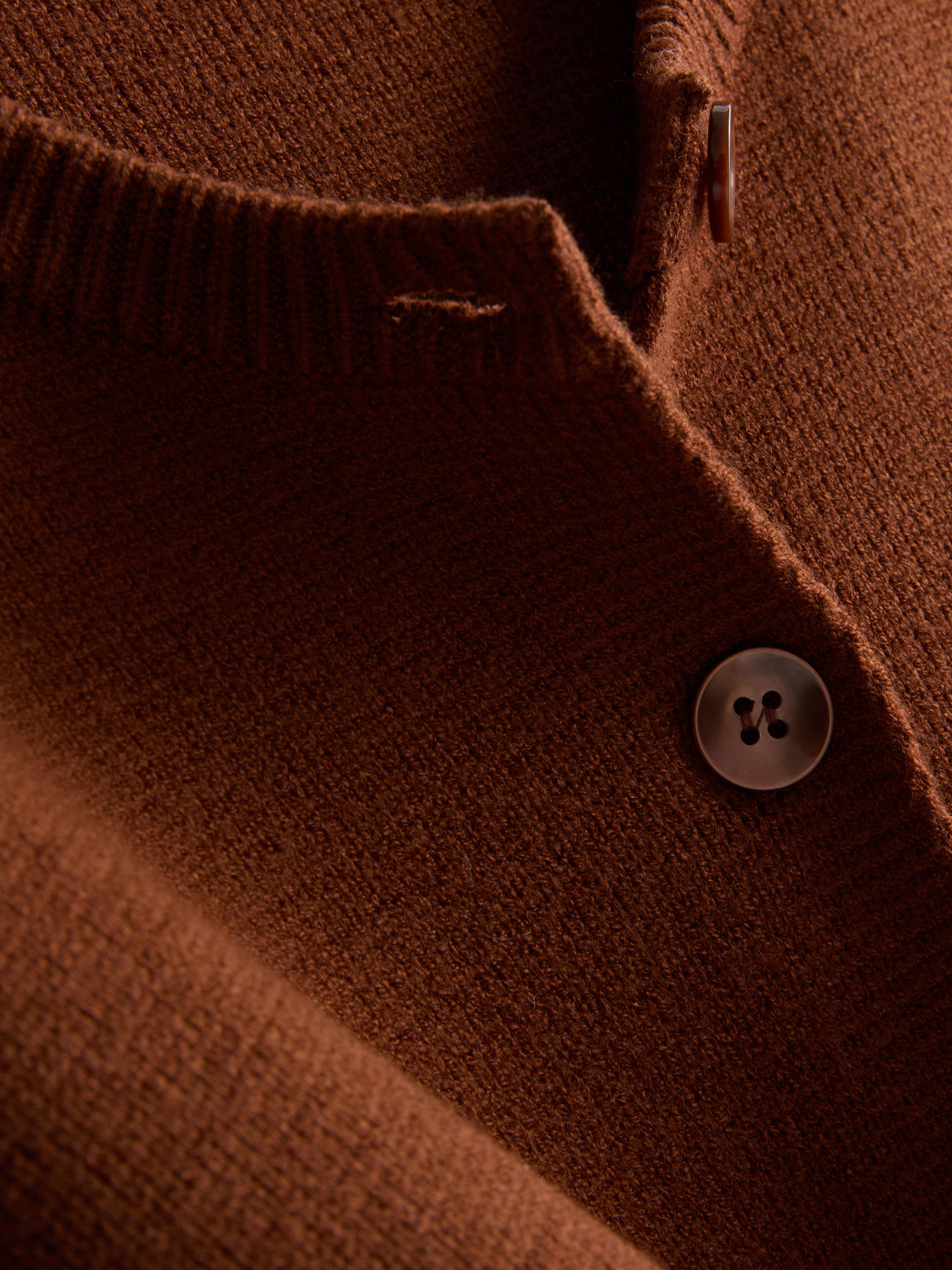 Sculpted Roundneck Cardigan - Dark Orange