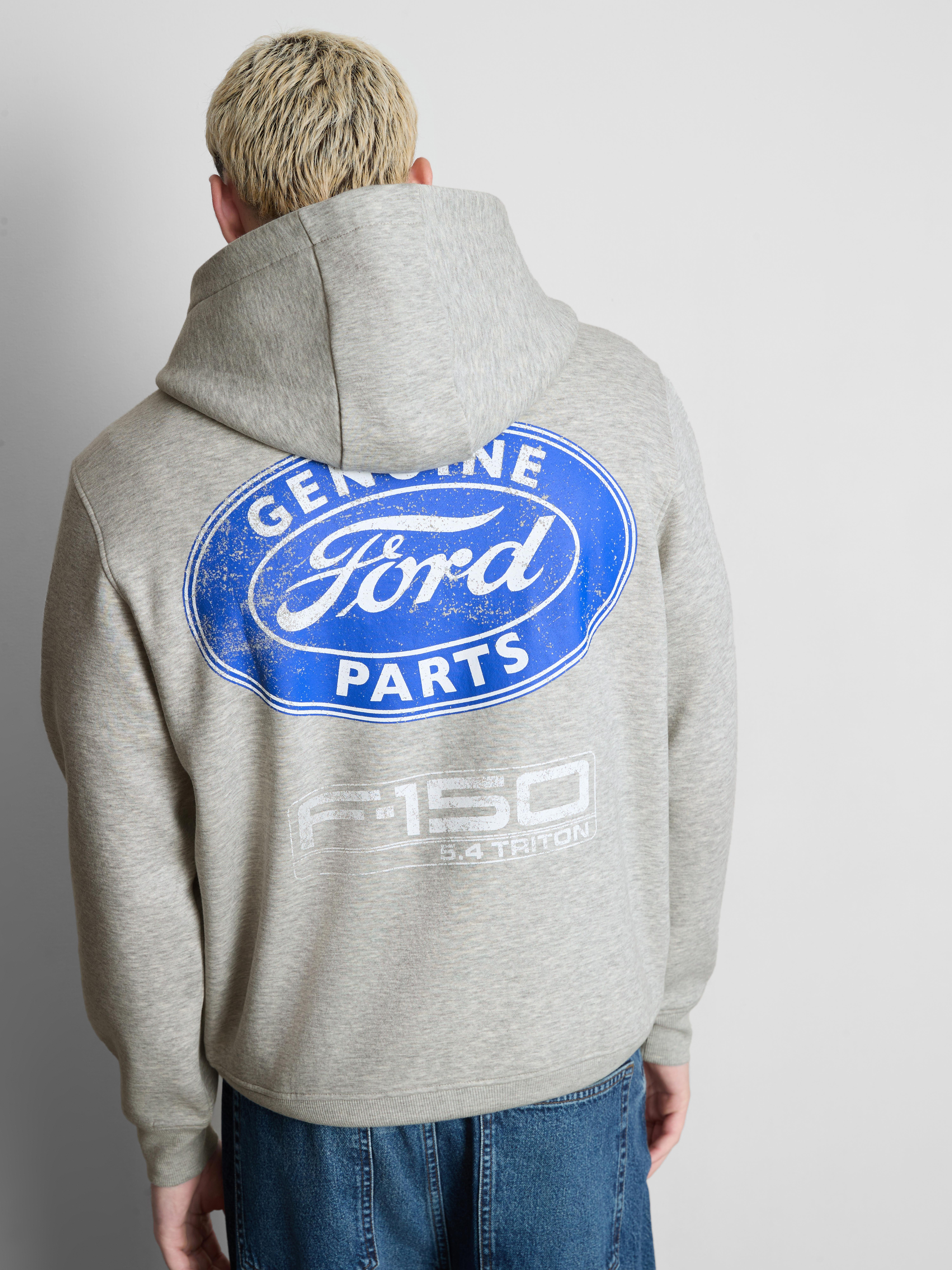 Ford Cotton Rich Badge Hoodie - Gray Heather