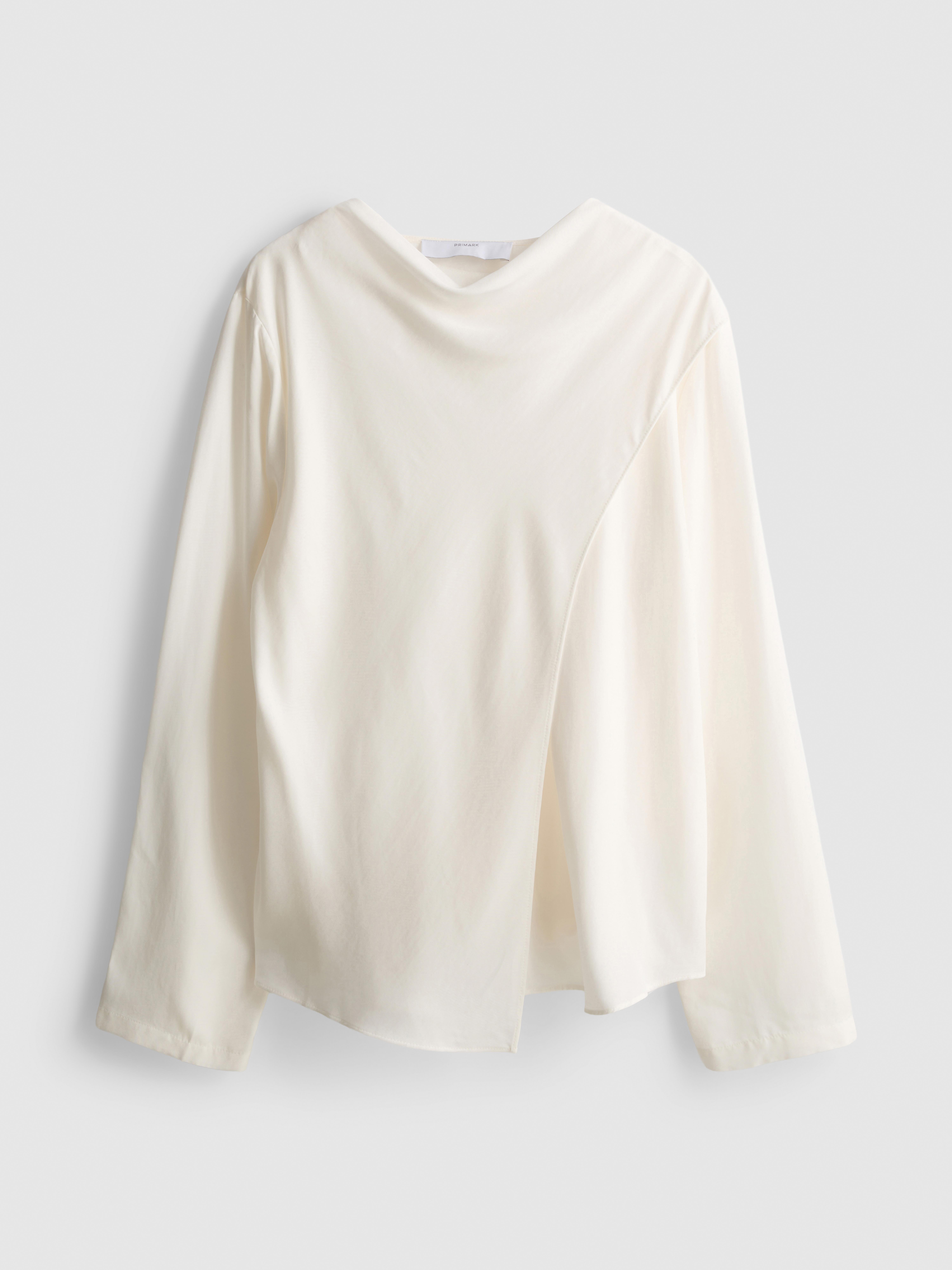 Relaxed Drape Blouse - White