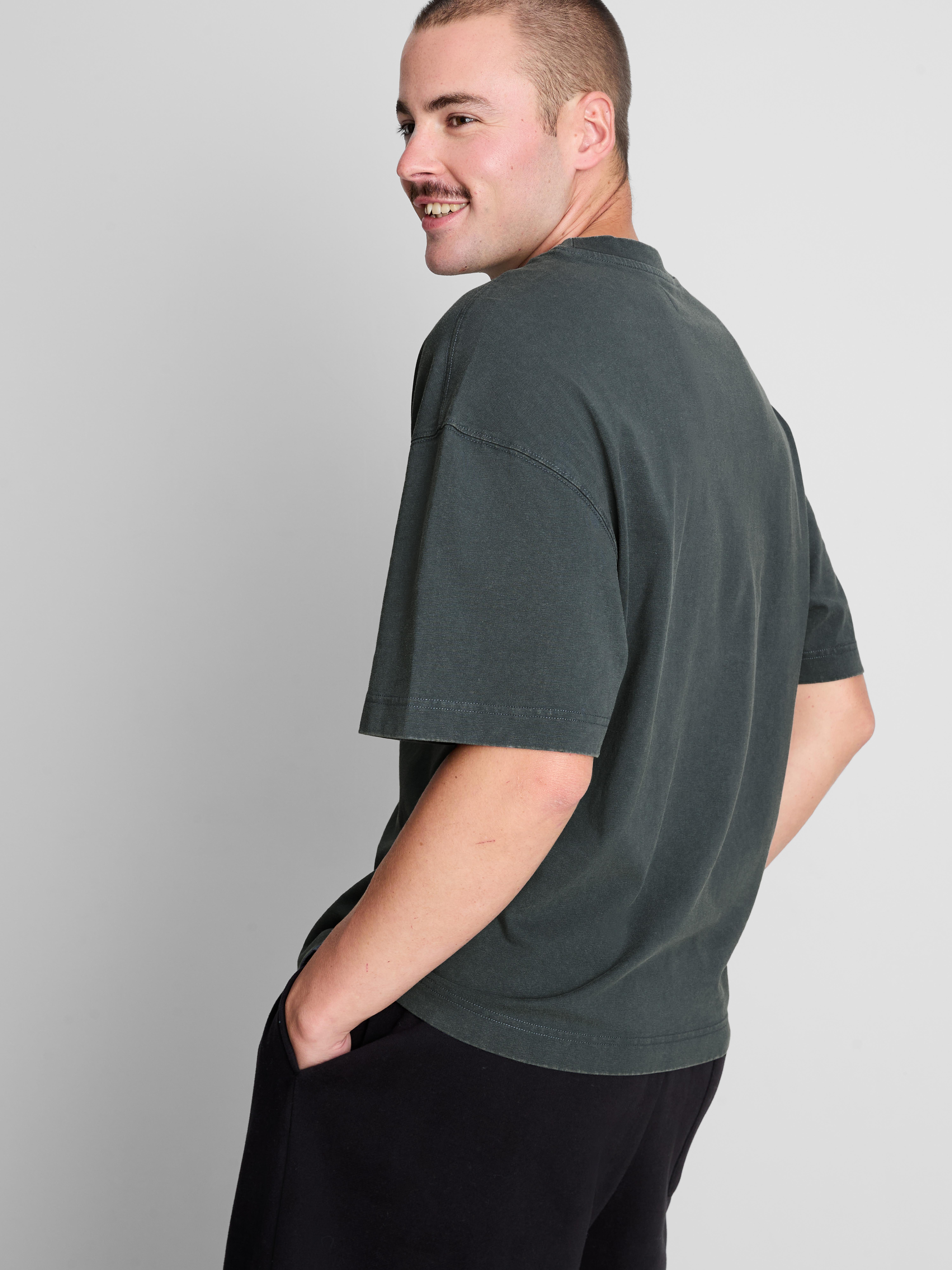 Pure Cotton Boxy T-Shirt - Dark Blue