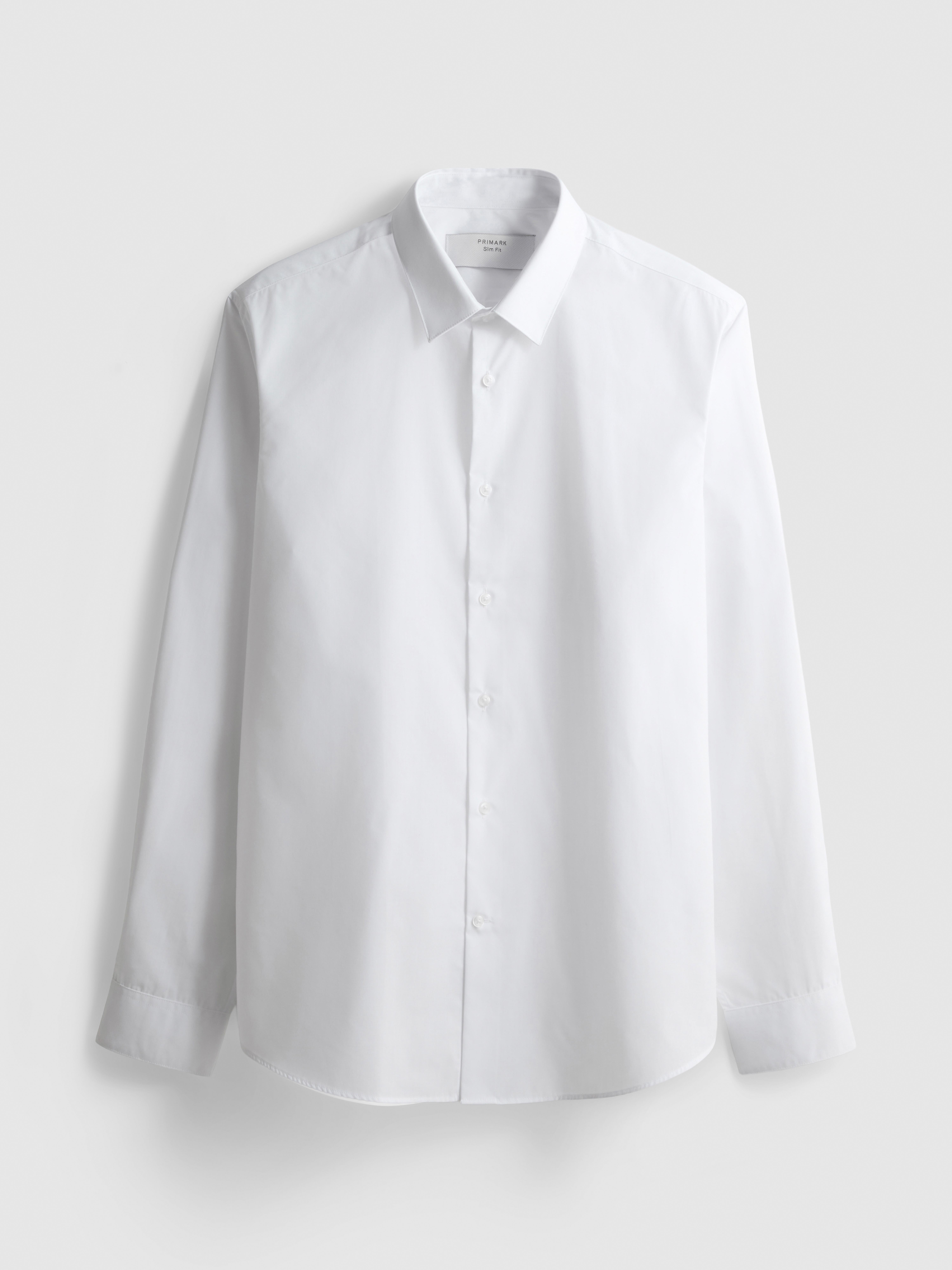 Slim Fit Stretch Button-Up Shirt - White