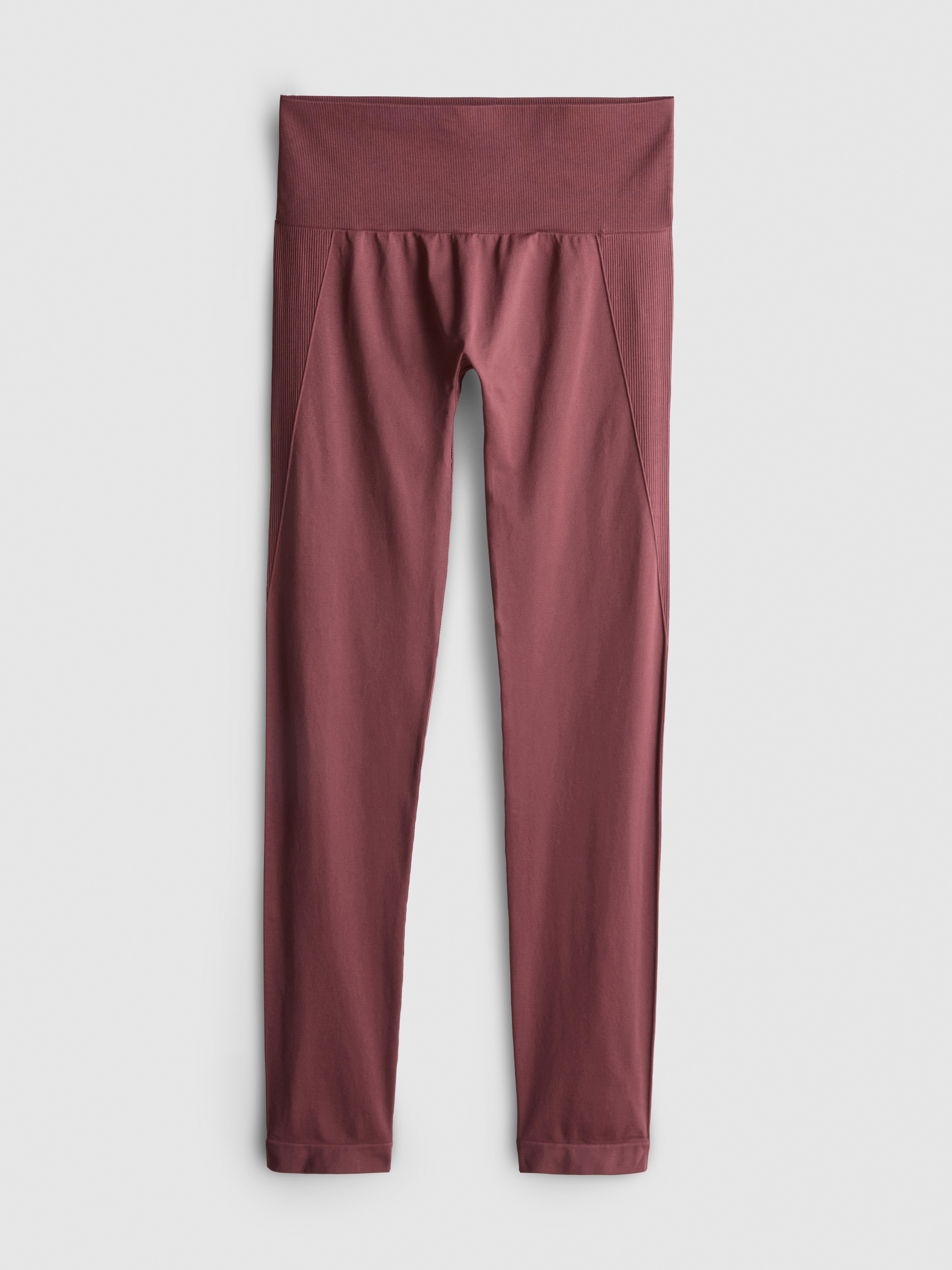 Seamless High-Waisted Active Leggings - Dark Pink