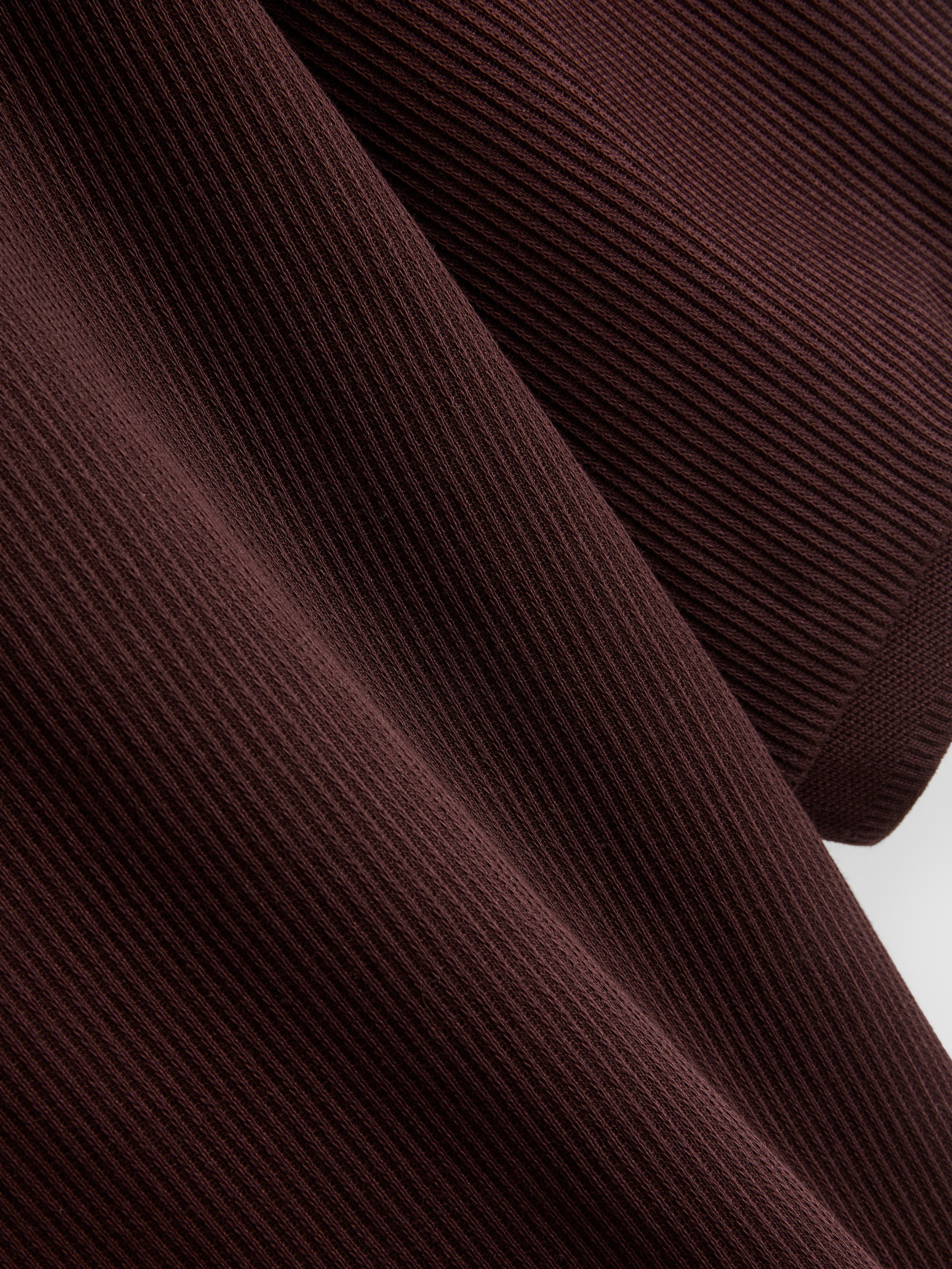 The Edit Ribbed Polo Shirt - Burgundy