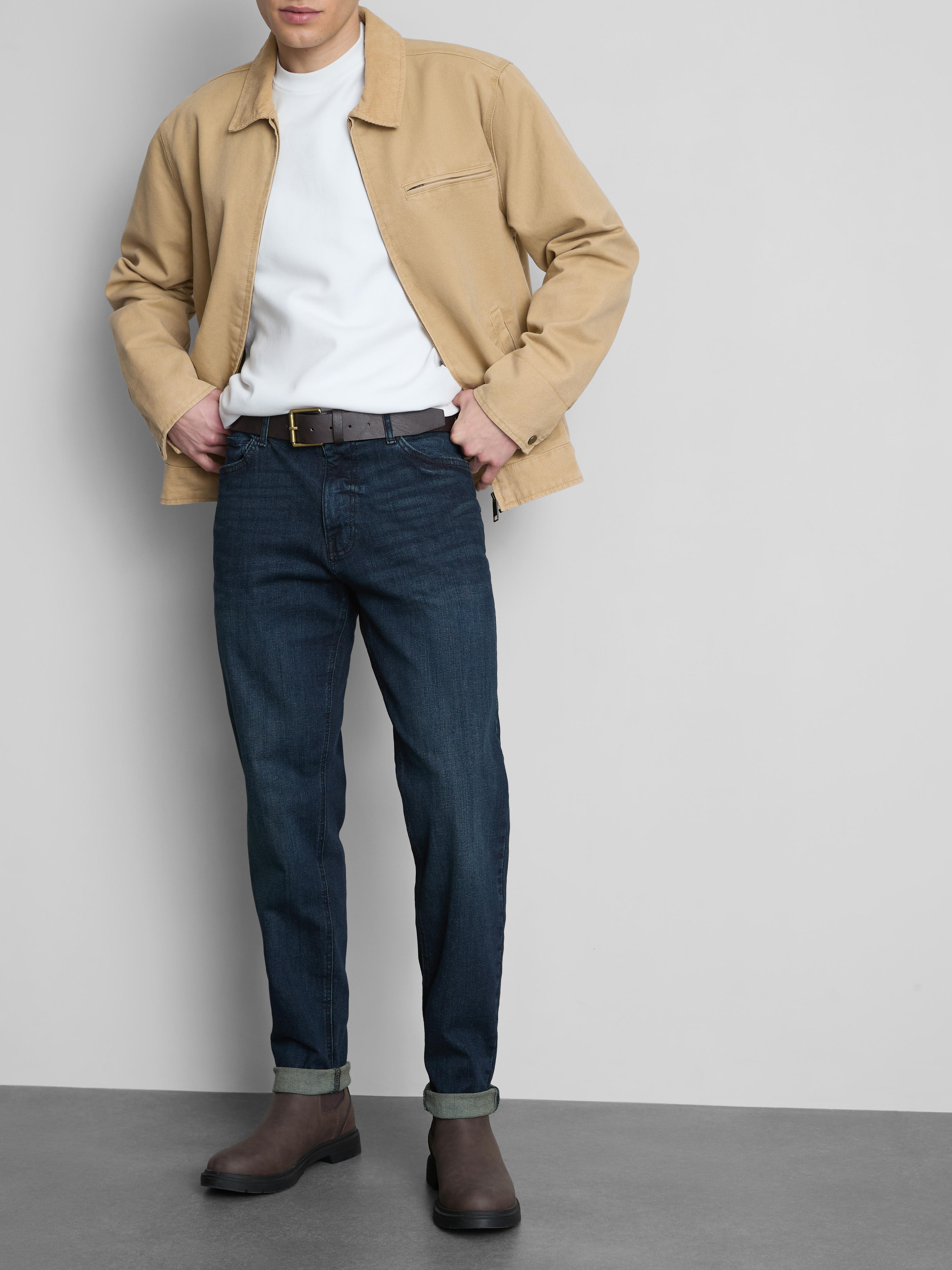 Mid-Rise Slim Fit Jeans - Dark Blue