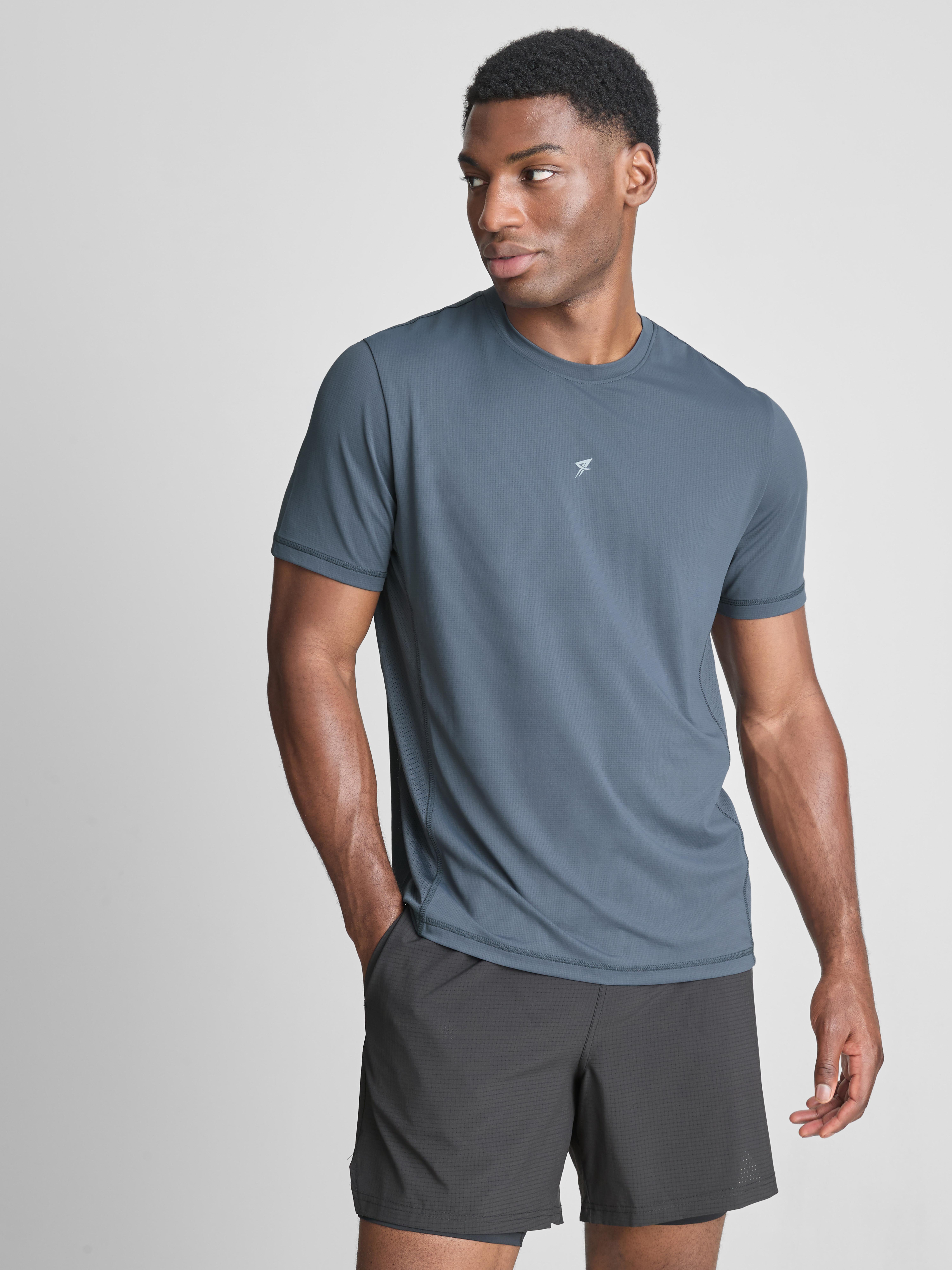 Panelled Gym T-Shirt - Blue