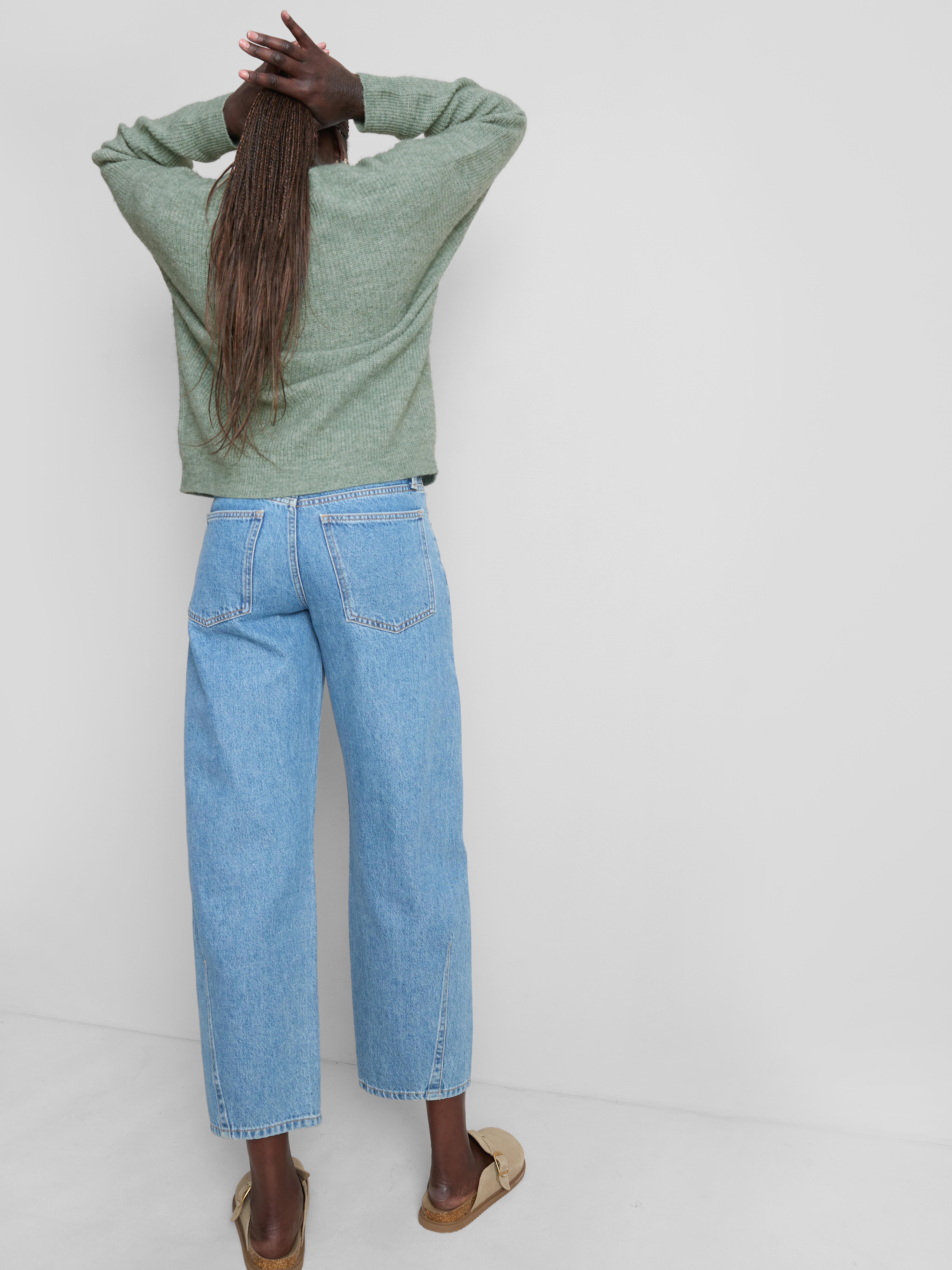 Soft Rib V-Neck Cardigan - Green
