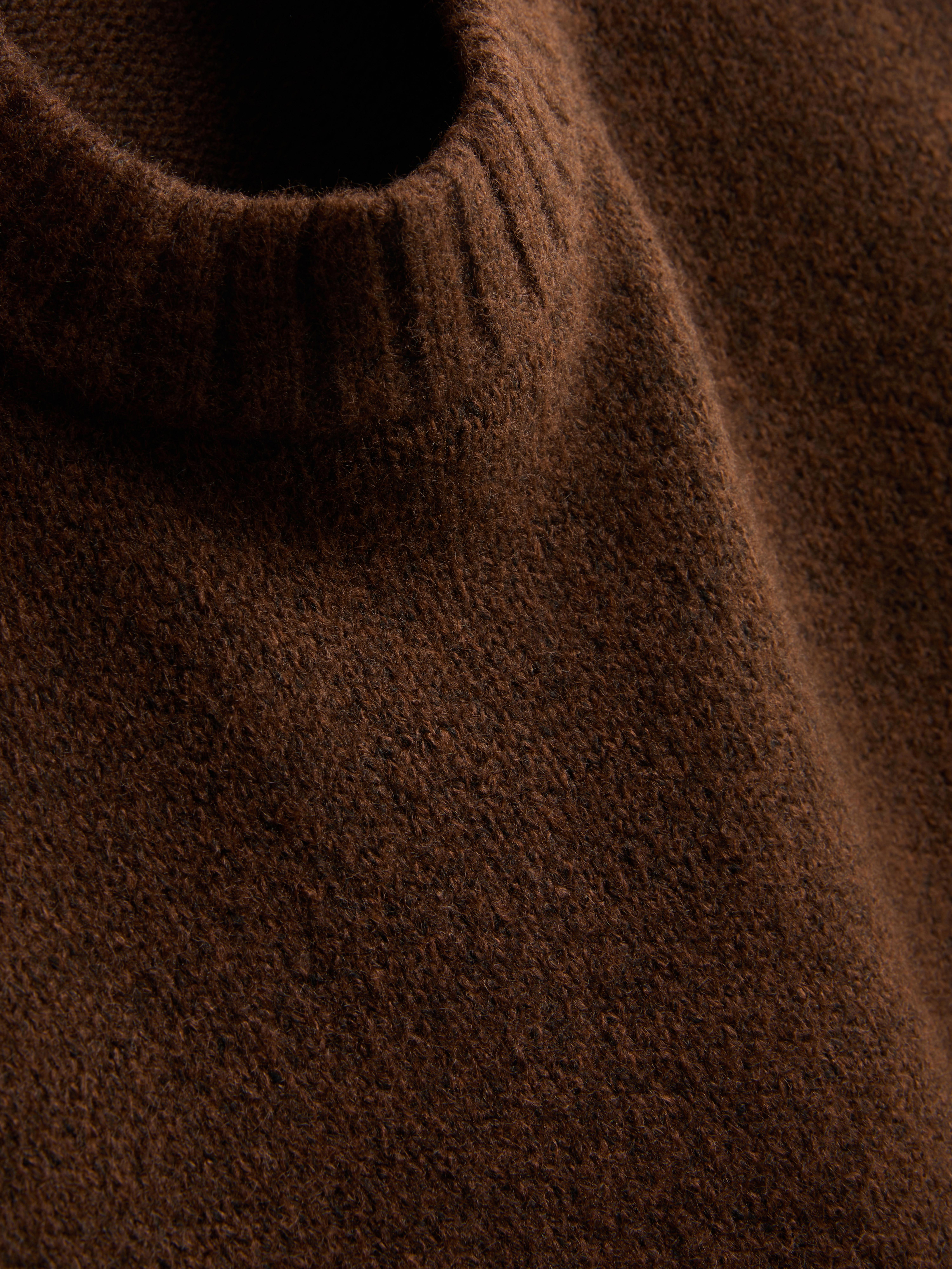Knitted Wide-Sleeve Sweater - Chocolate