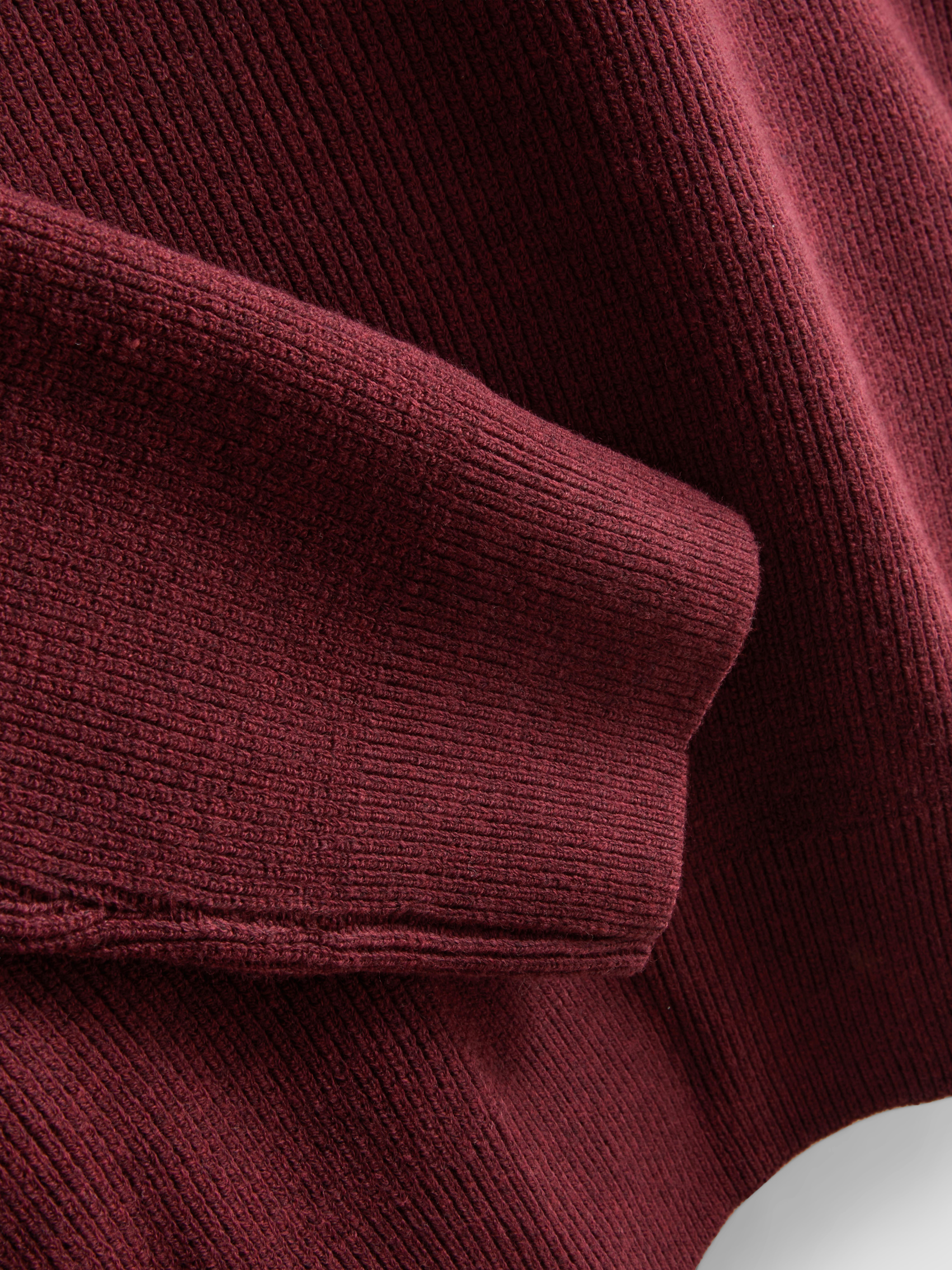 Ribbed Crewneck Sweater - Red