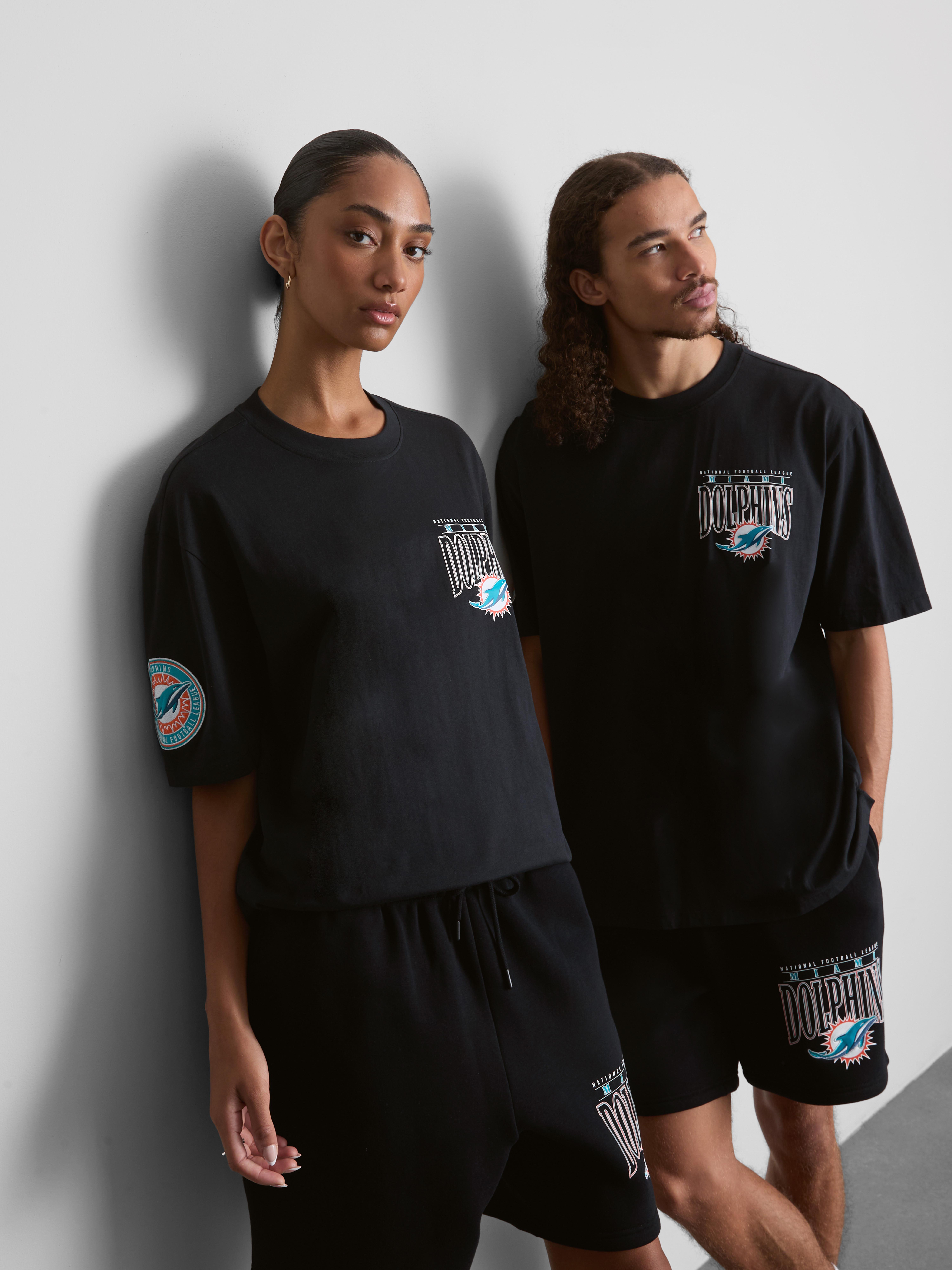 NFL Miami Dolphins Pure Cotton Graphic T-Shirt - Black