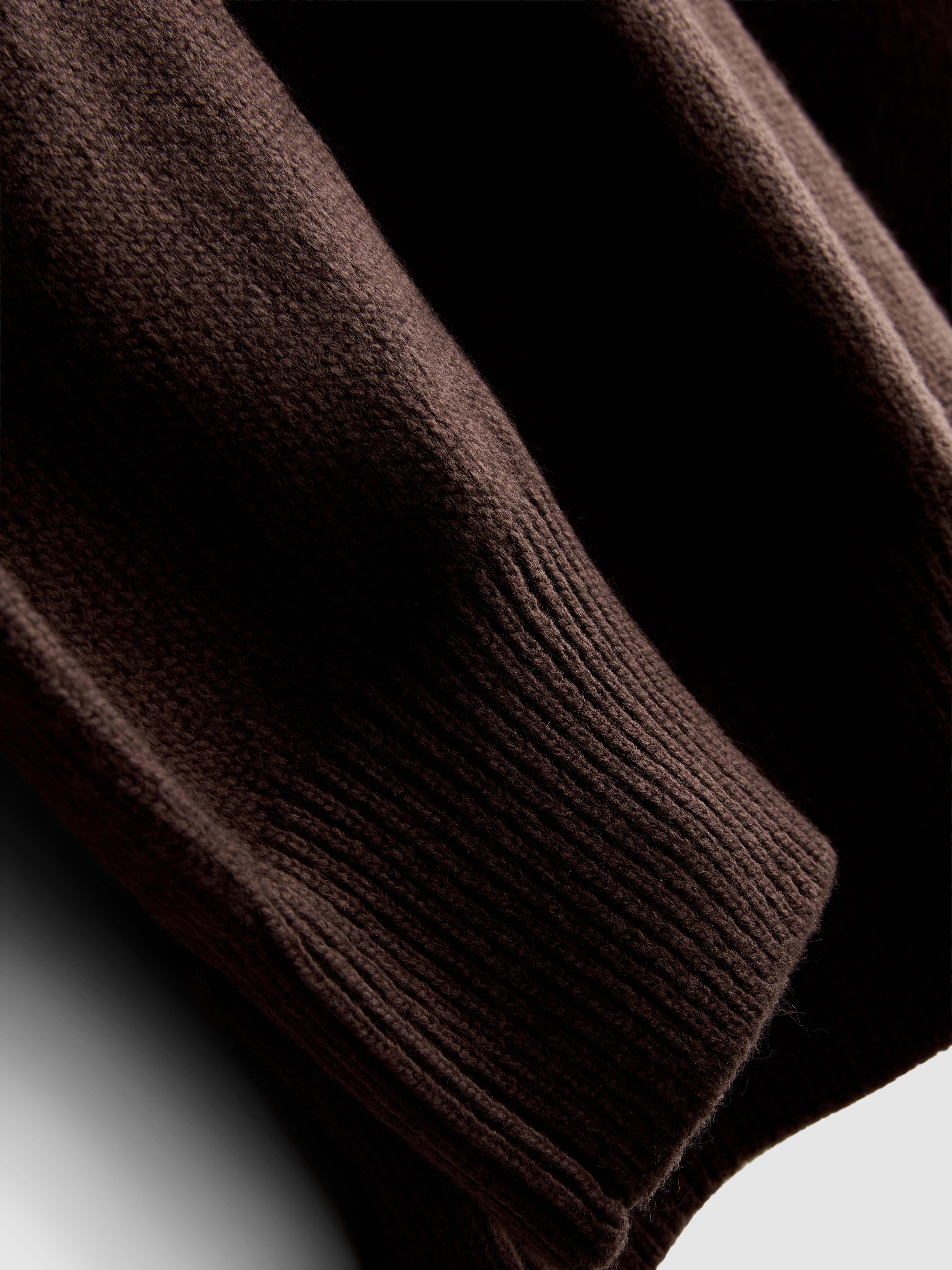 Knitted V-Neck Sweater - Chocolate