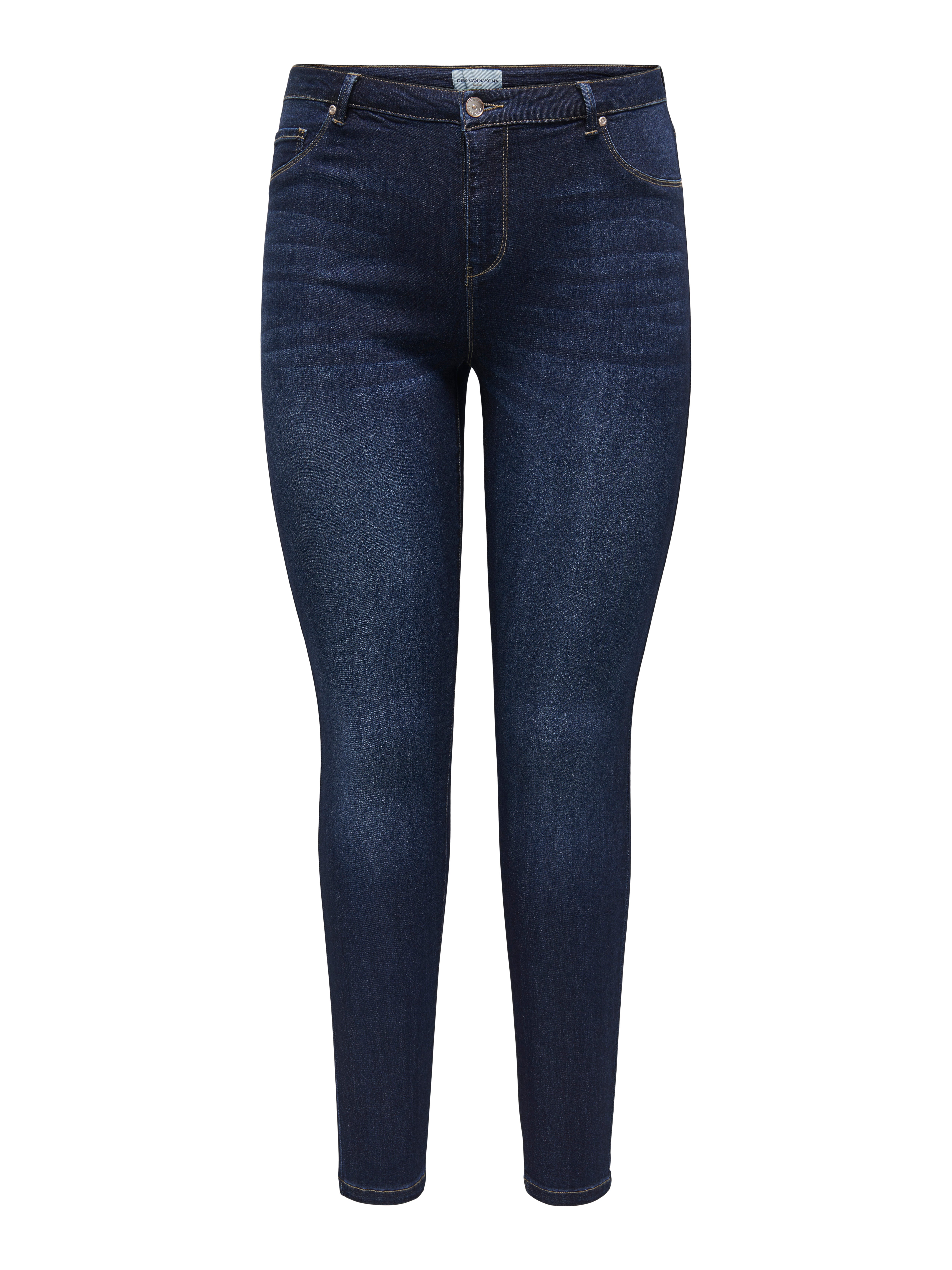 CARTHUNDER Skinny Fit Jeans Dark Blue Denim