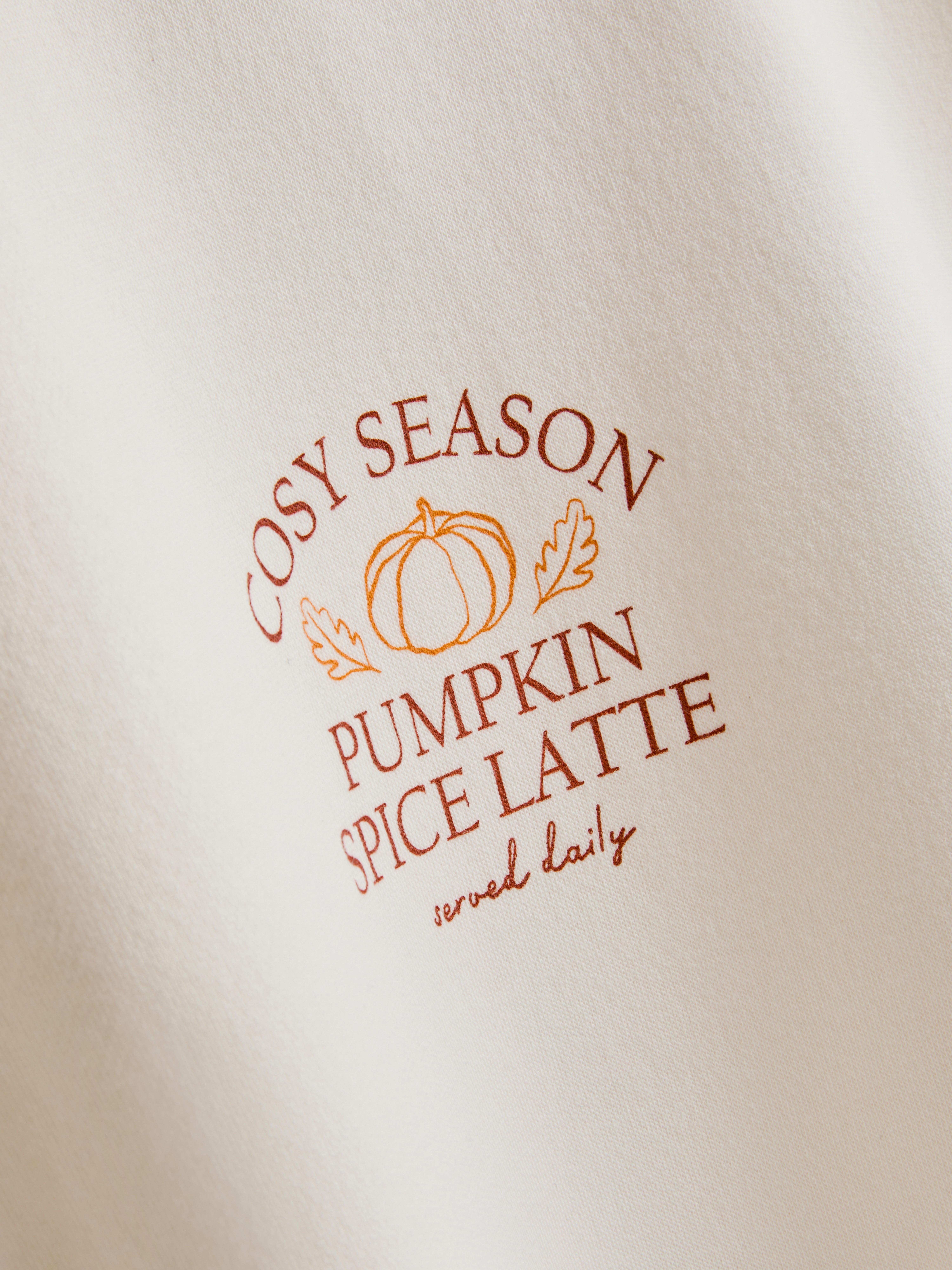 Cotton Blend Relaxed Graphic Sweatshirt - Ivory