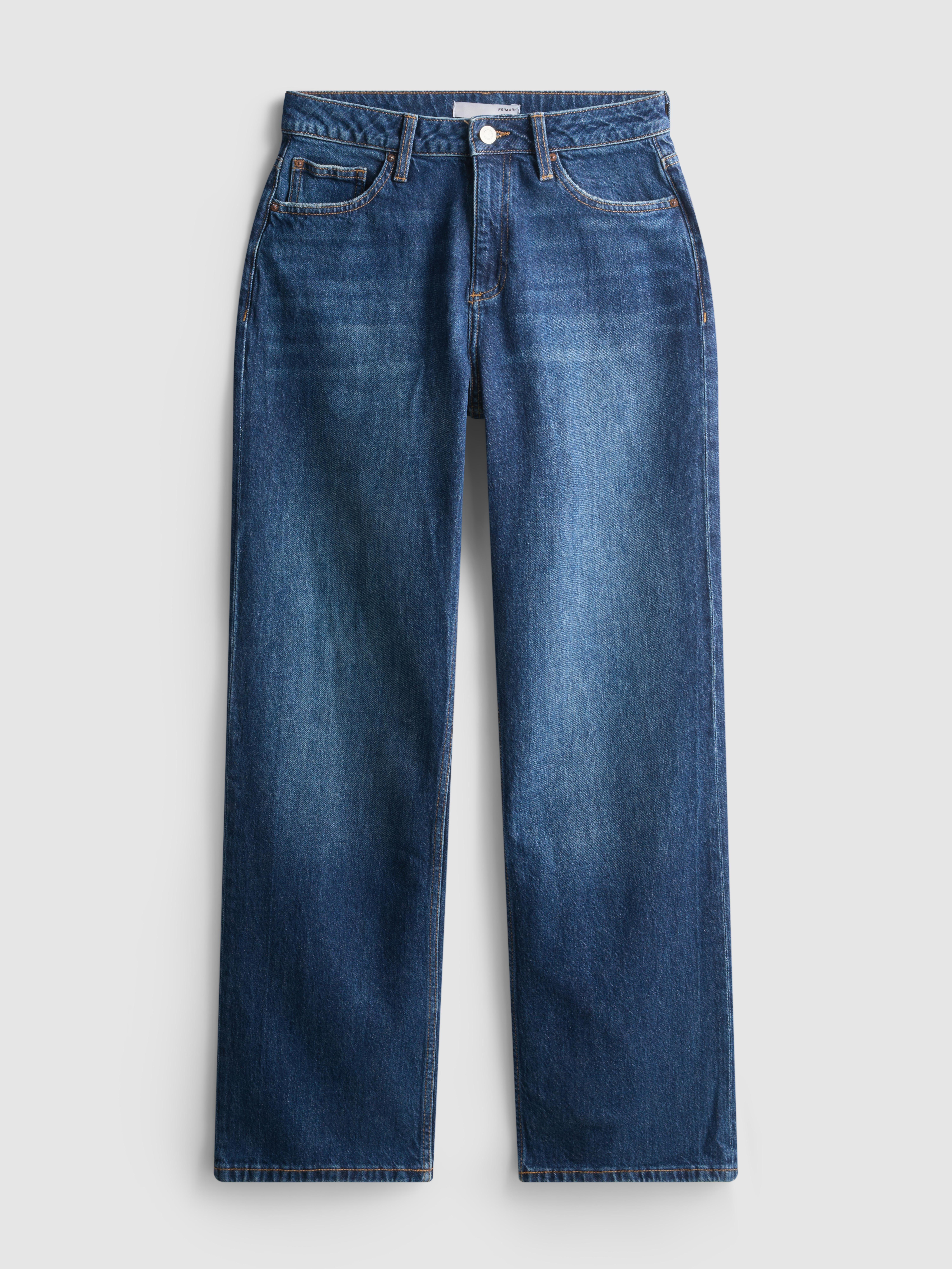 High-Waisted Straight-Leg Jeans - Indigo