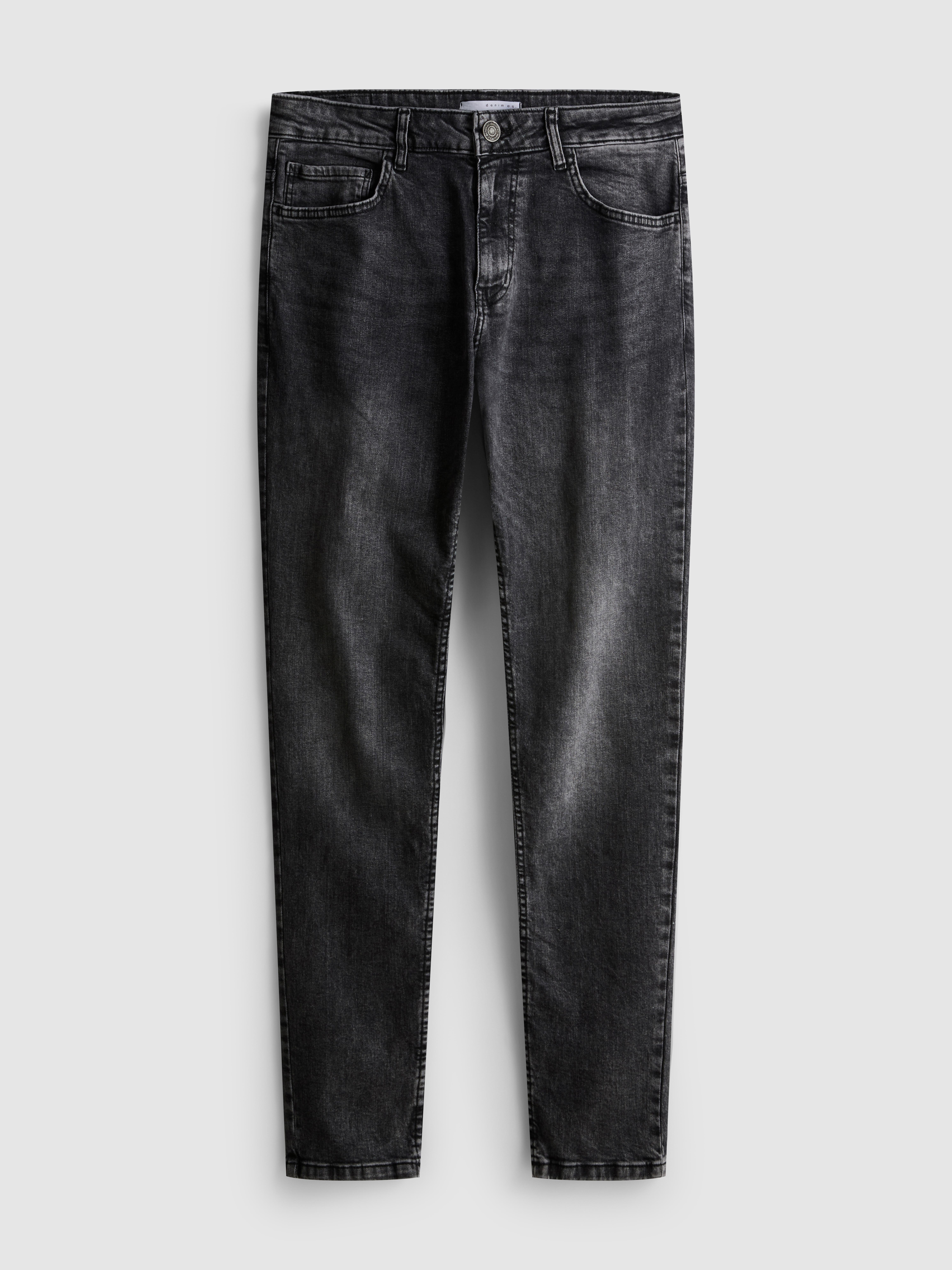 Mid-Rise Skinny Jeans - Gray