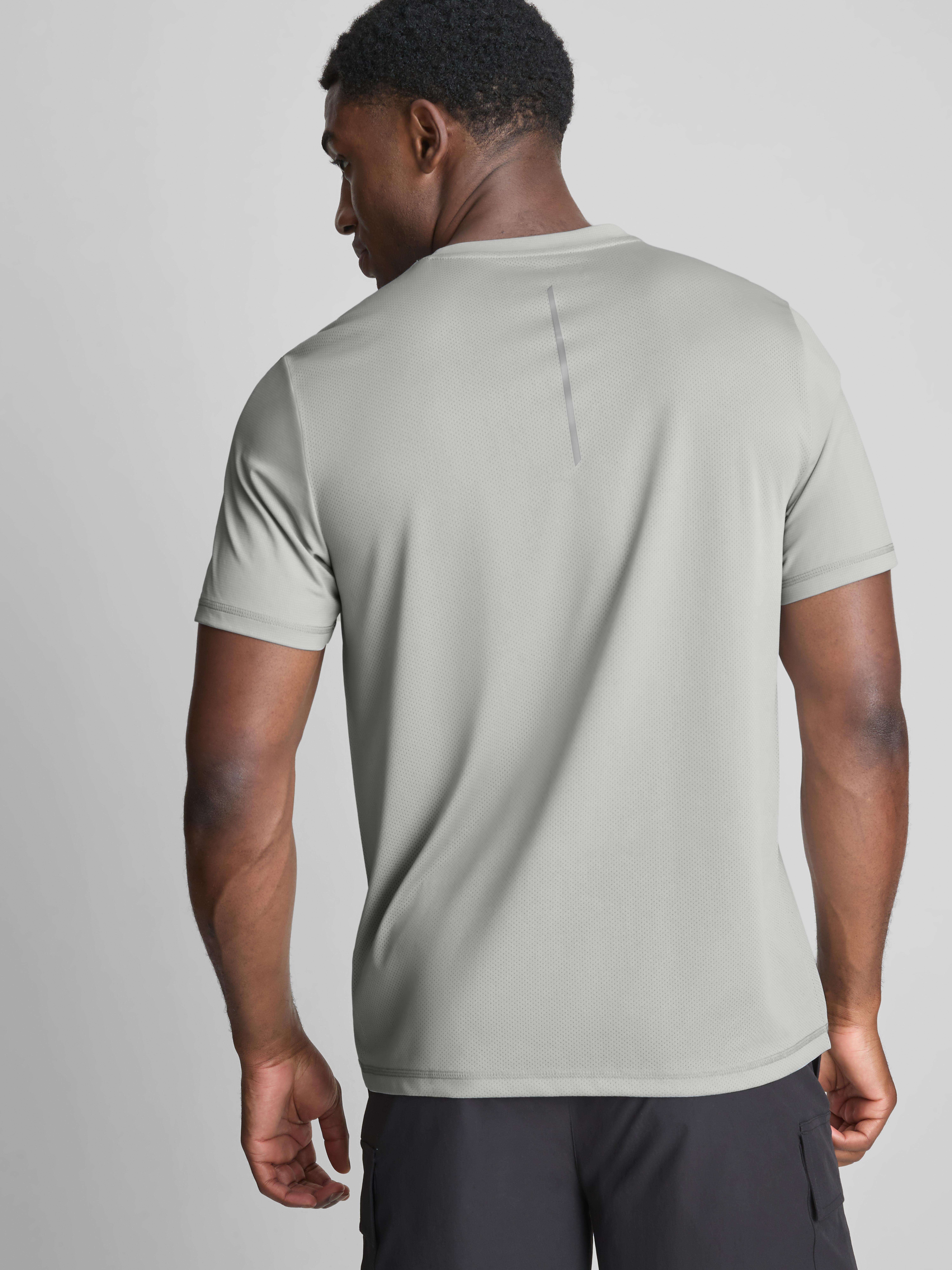 Panelled Gym T-Shirt - Light Gray