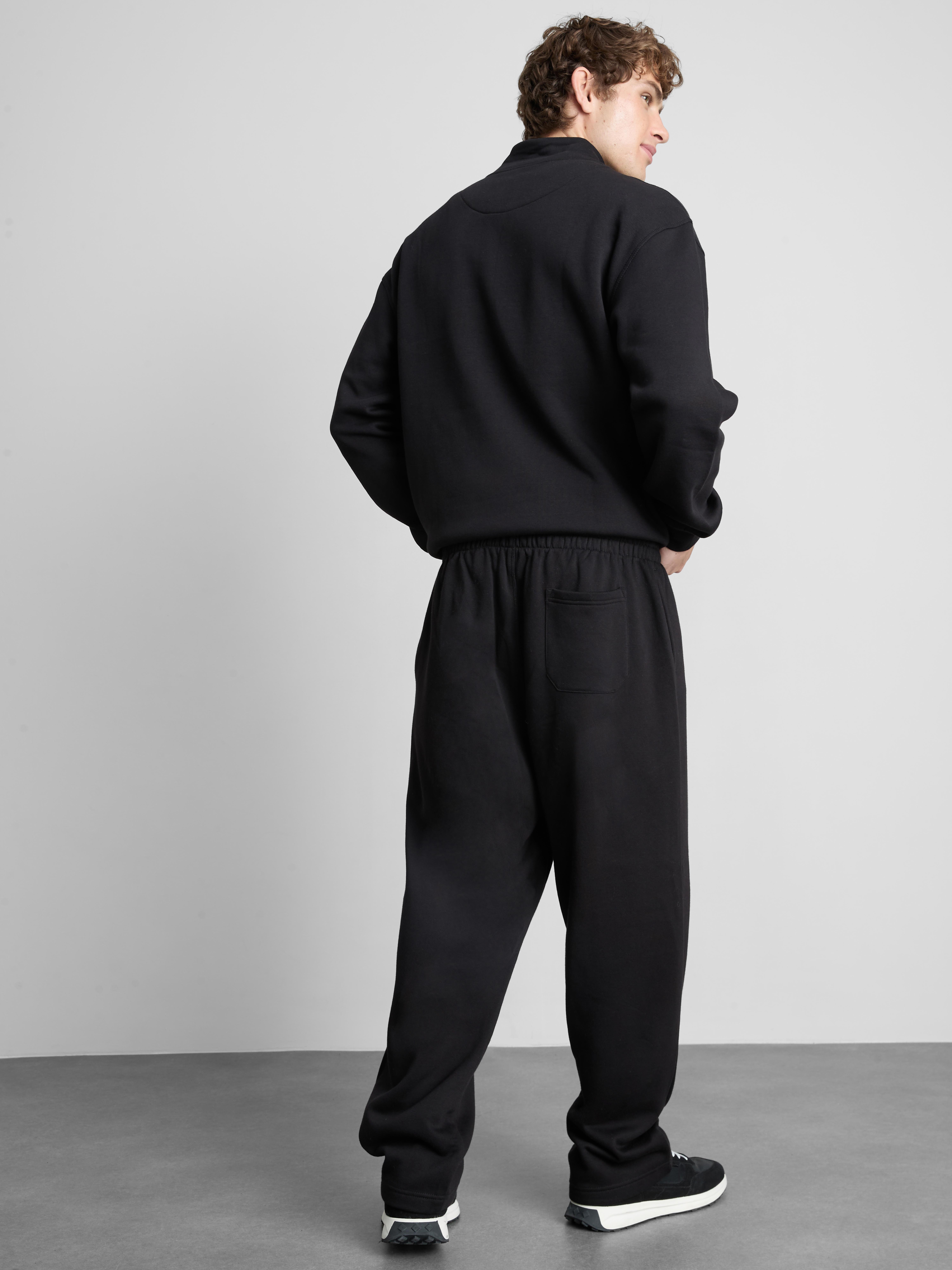 Cotton Rich Straight Leg Sweatpants - Black