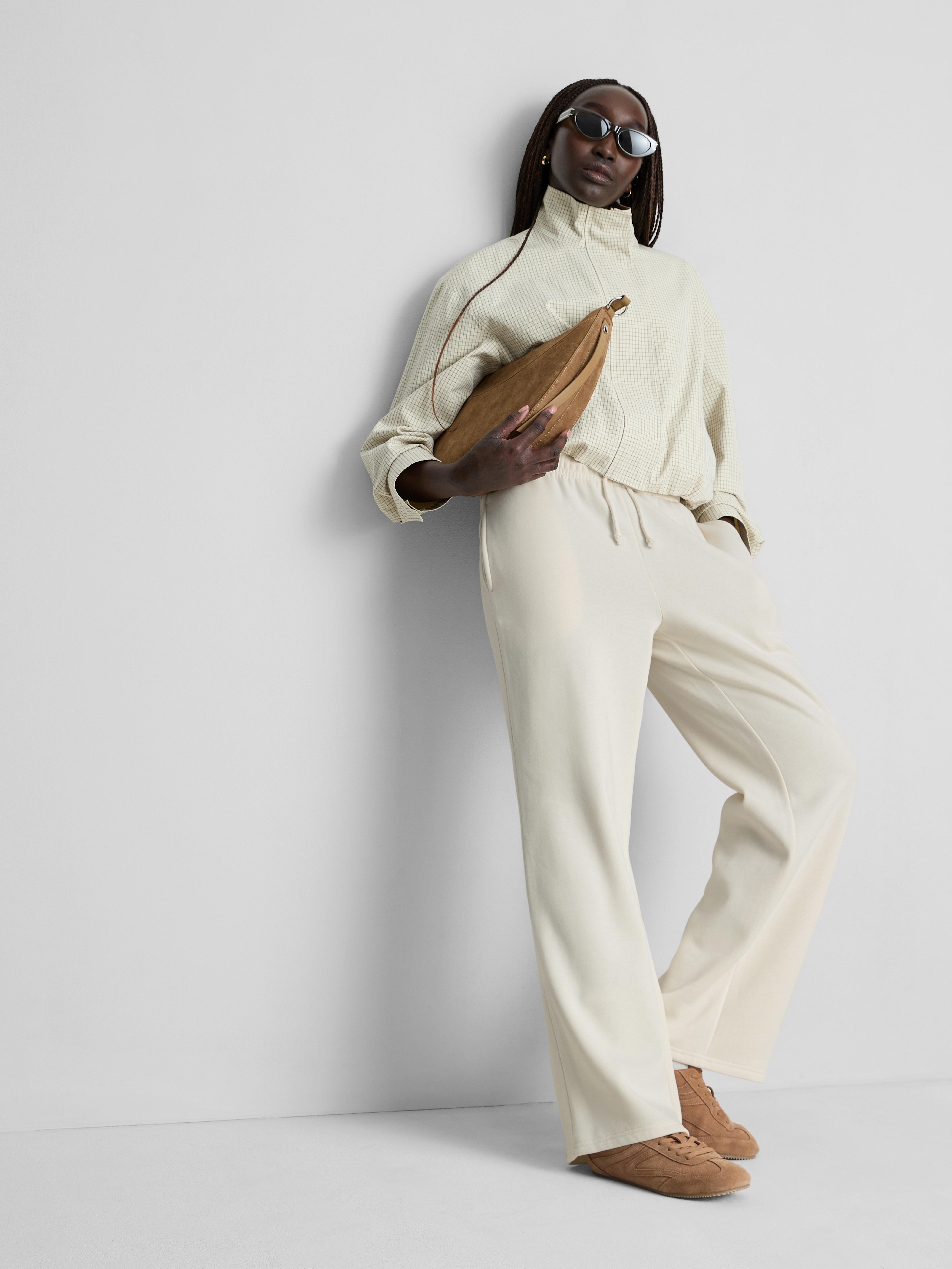 Cotton-Blend Straight-Leg Joggers - Ivory