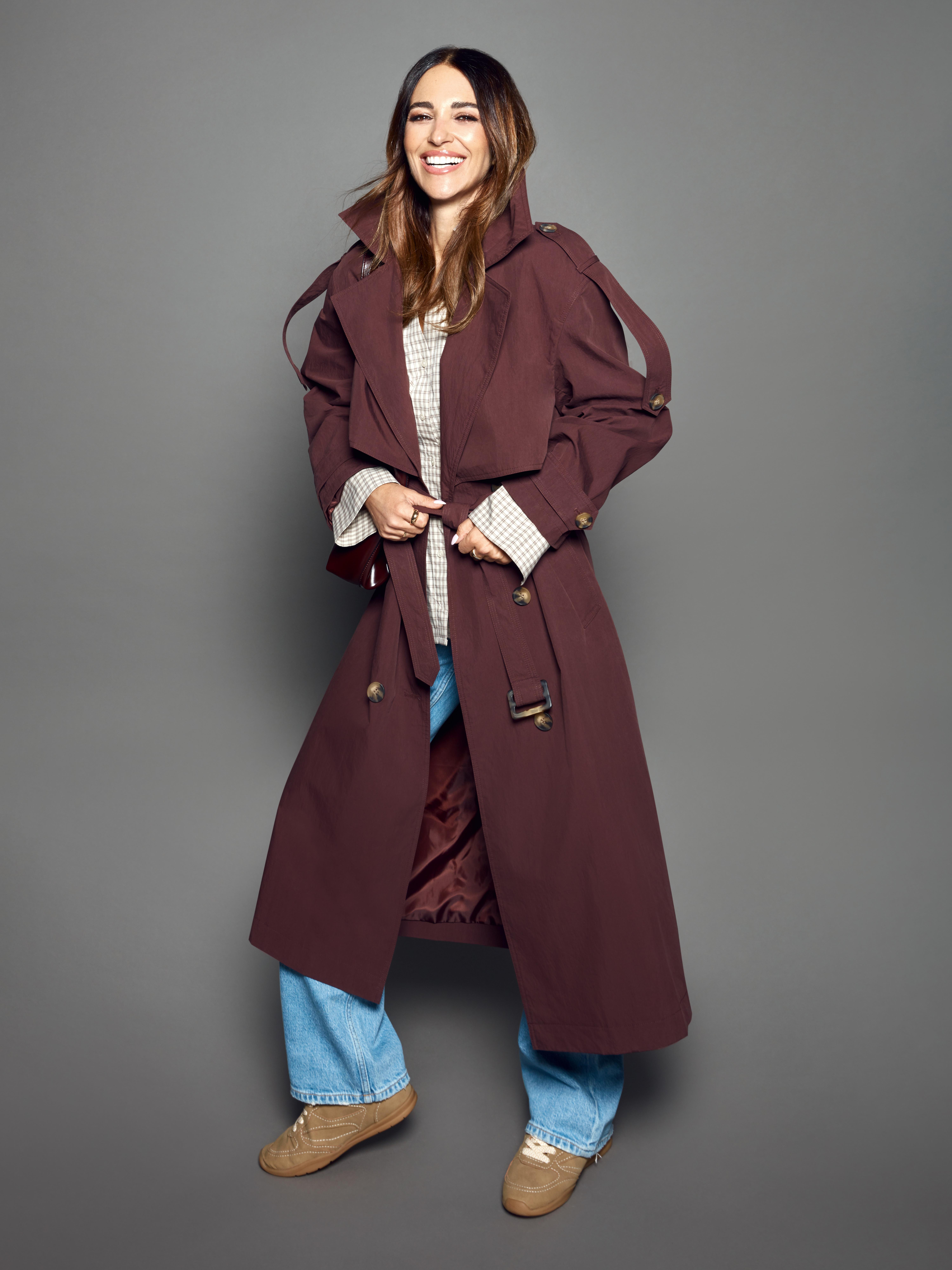 Paula Echevarría Belted Raincoat - Plum