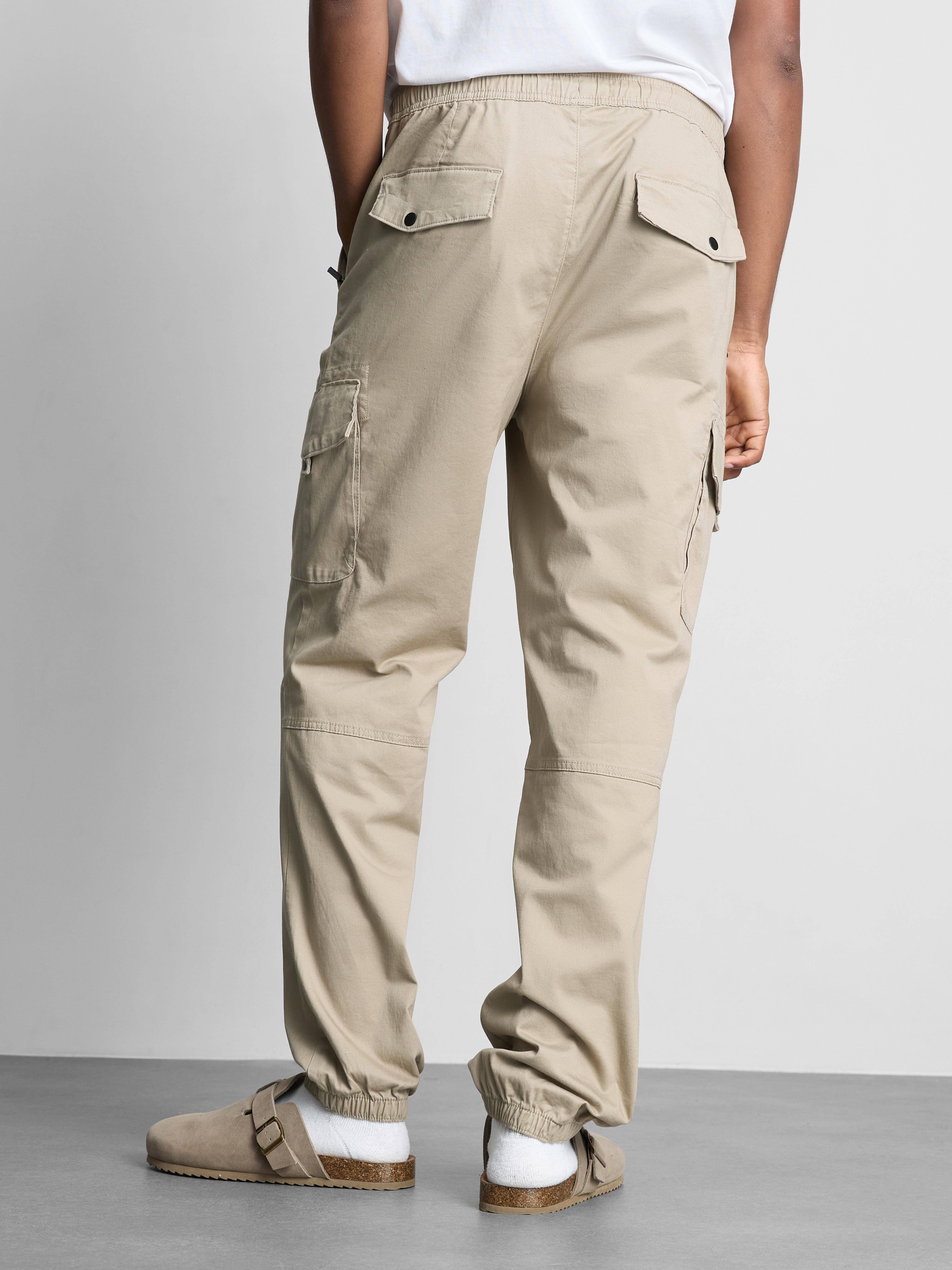 Cuffed Cargo Joggers - Stone