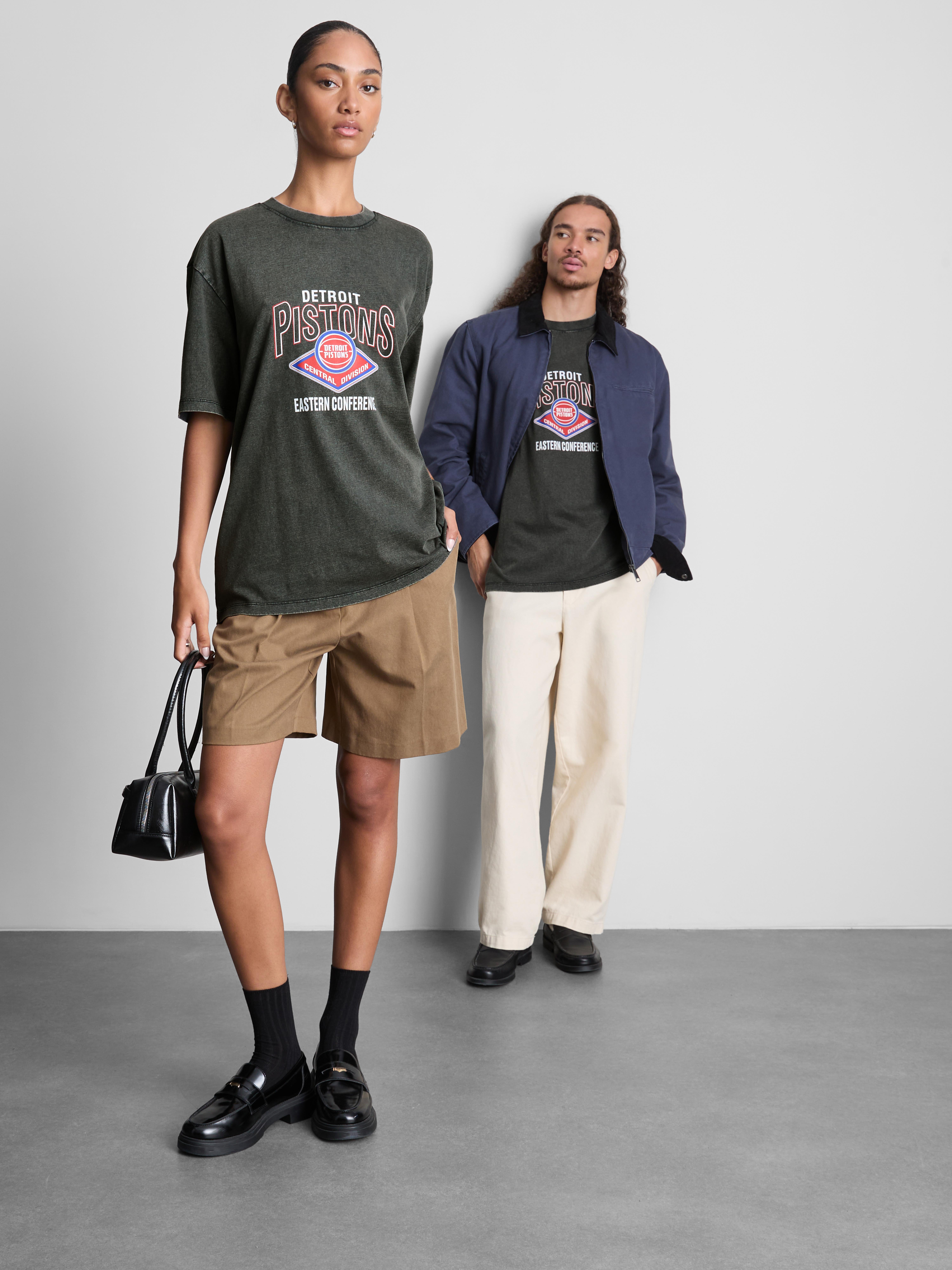 NBA Detroit Pistons Pure Cotton T-Shirt - Charcoal