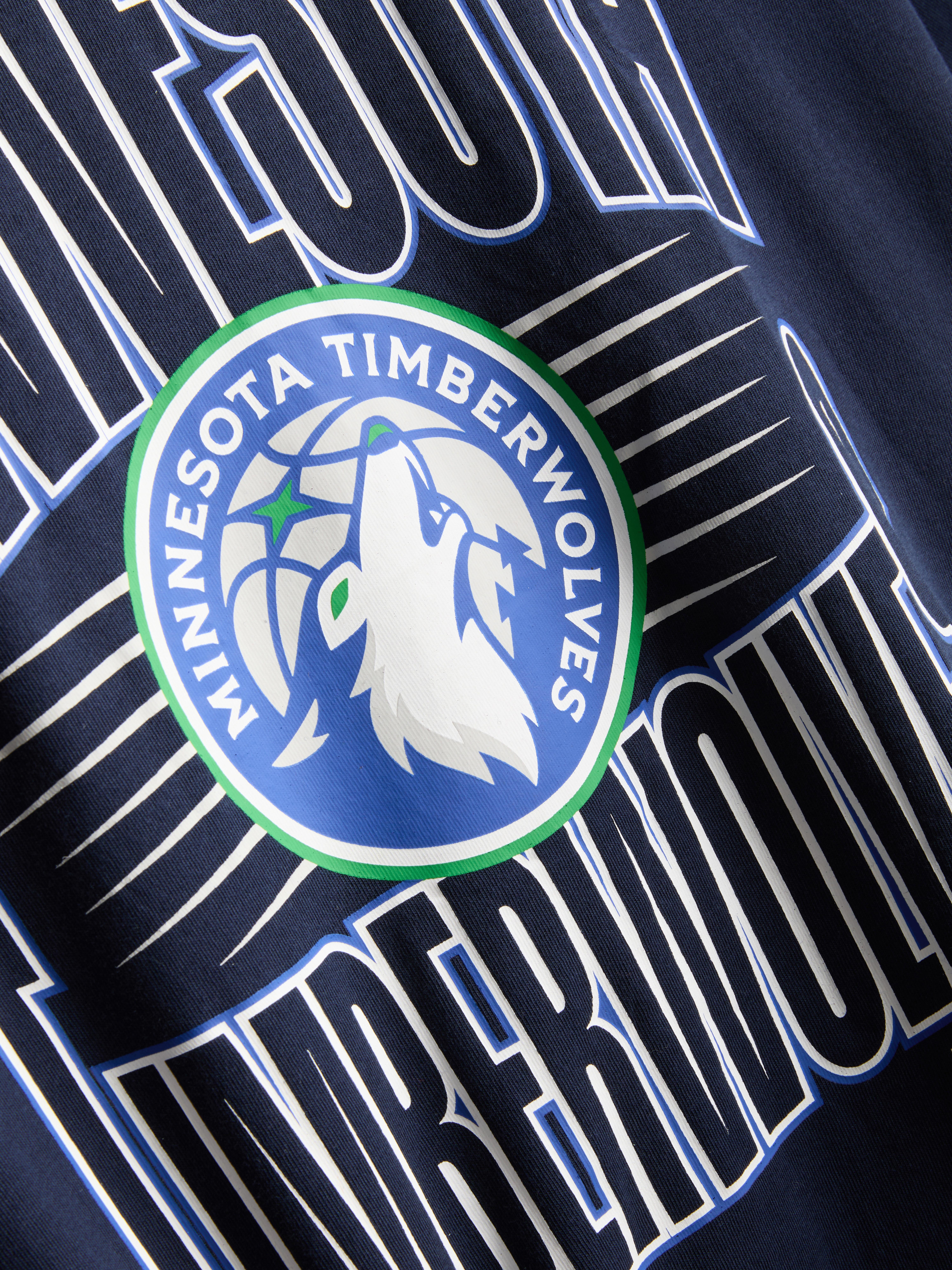 NBA Minnesota Timberwolves Pure Cotton Graphic T-Shirt - Black