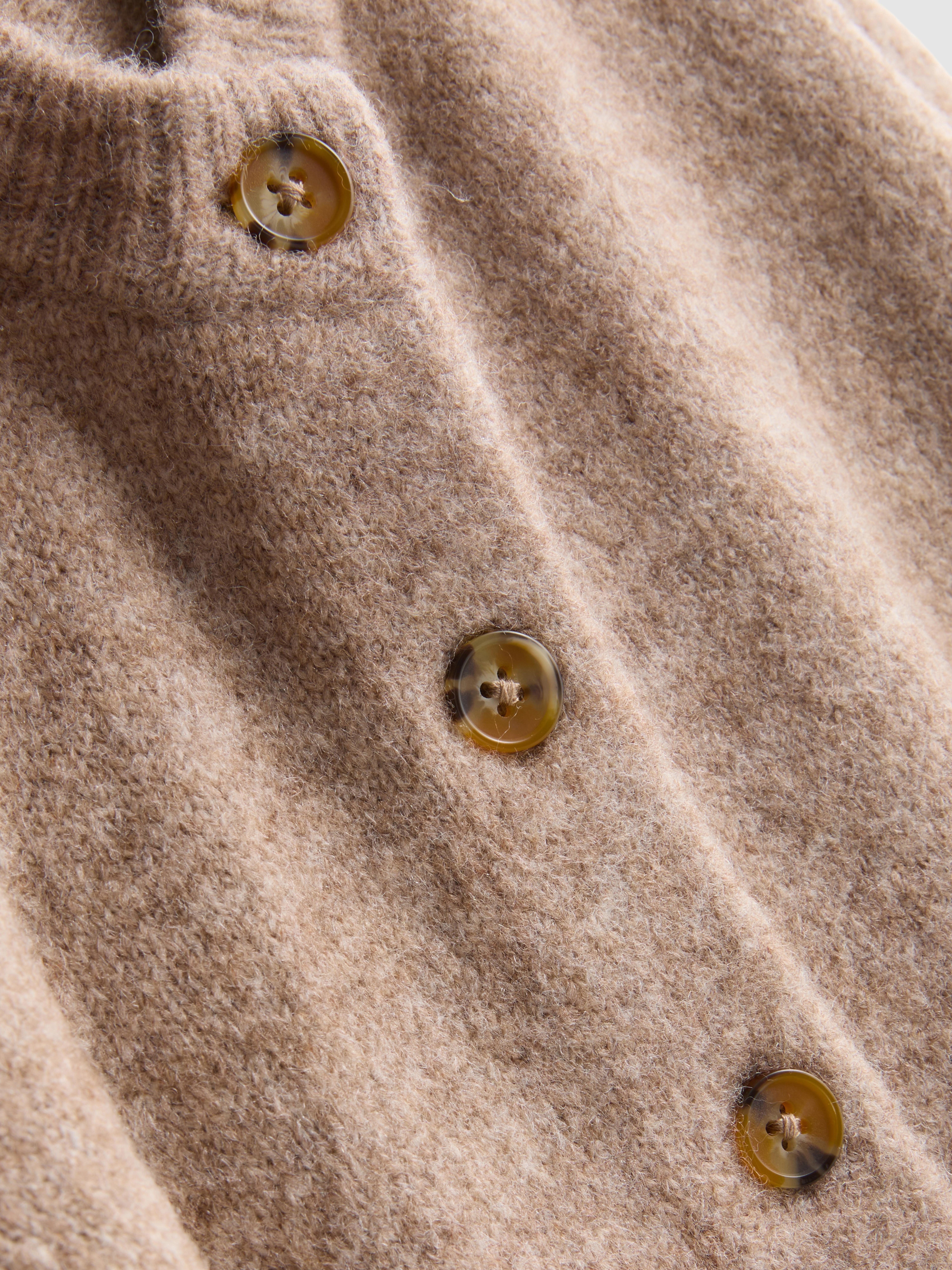 Essential Knitted Crewneck Cardigan - Taupe