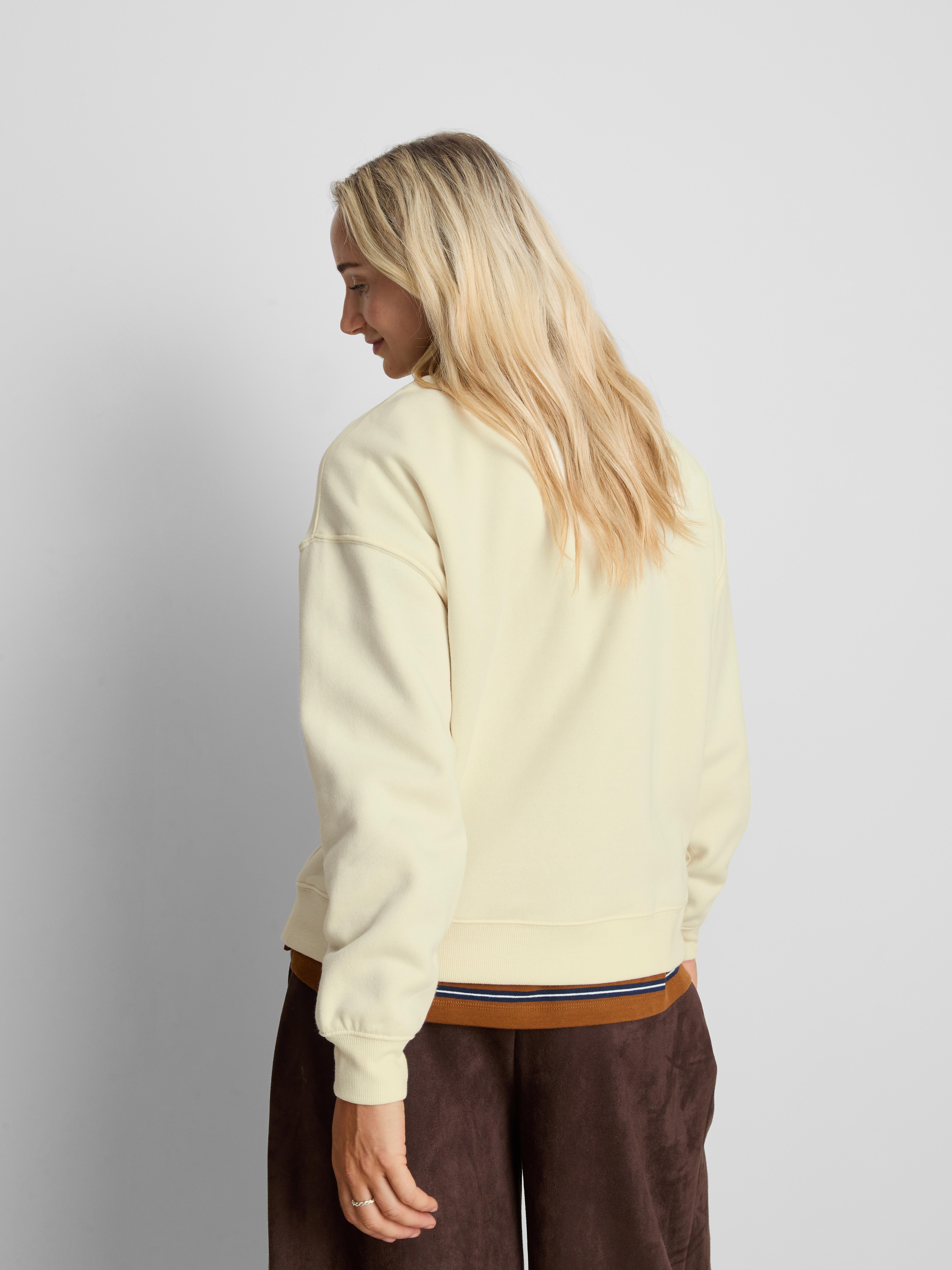 Cotton Blend Relaxed Graphic Sweatshirt - Yellow