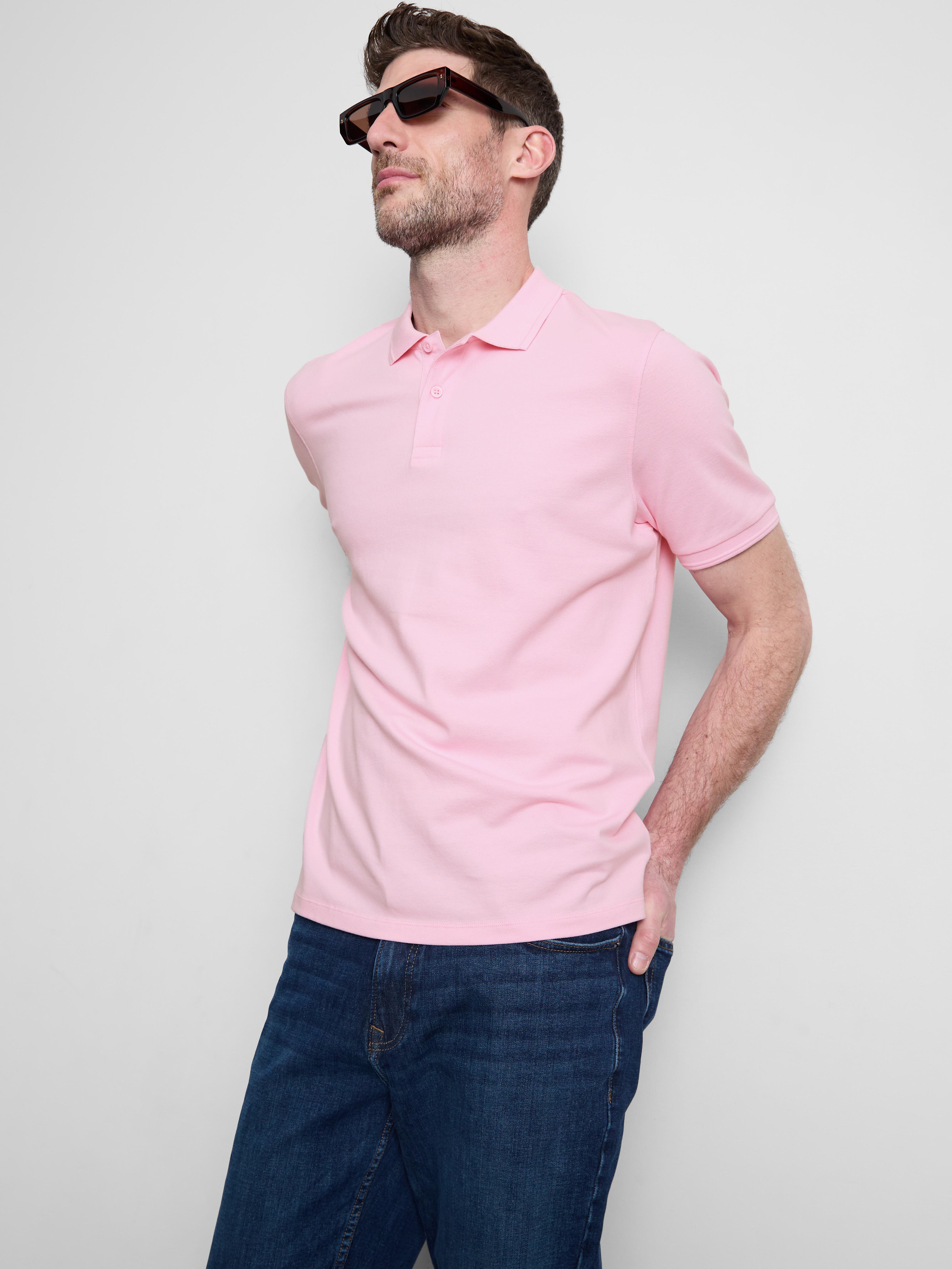 Short-Sleeve Polo Shirt - Pink