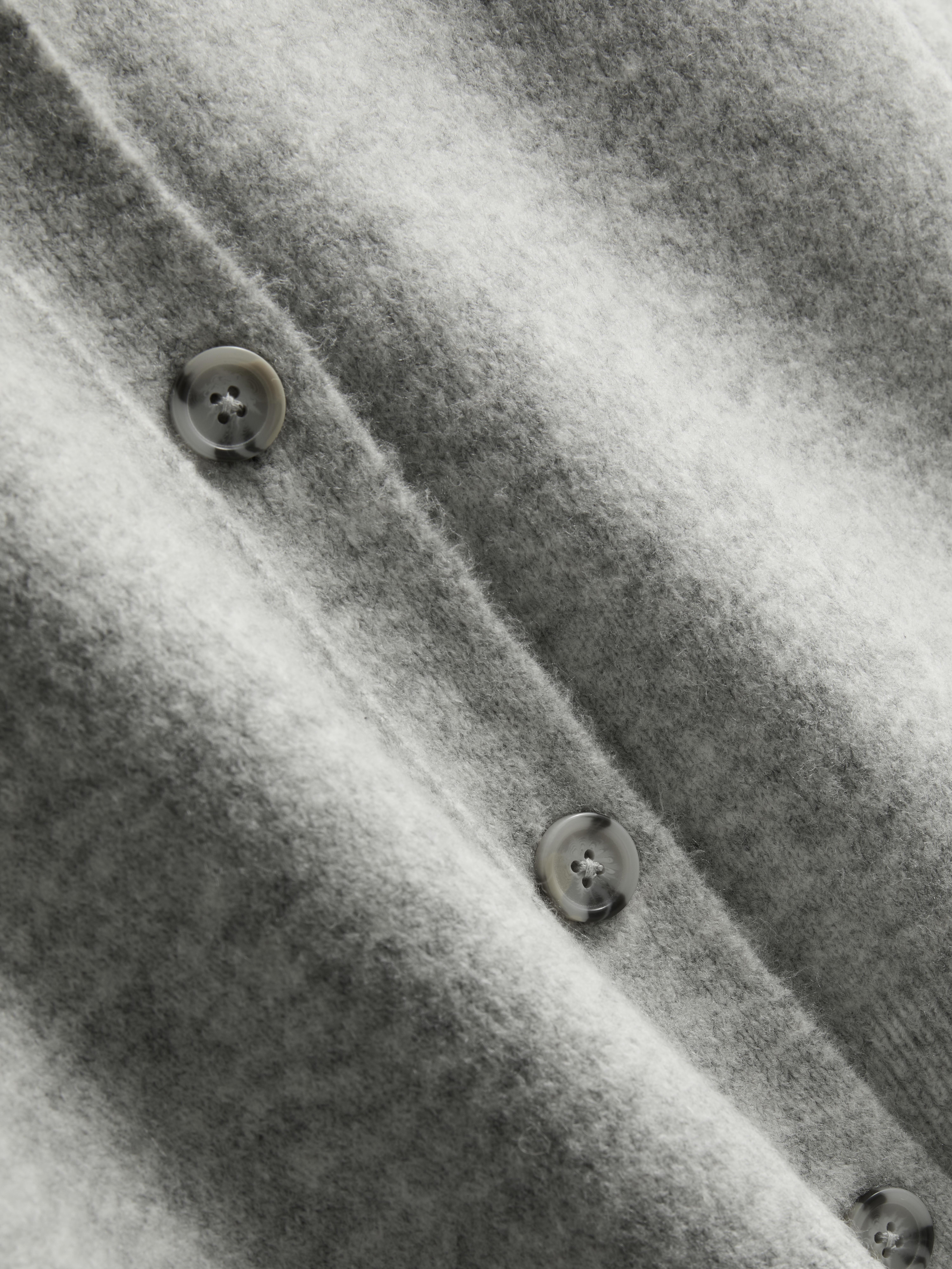 Wool-Blend Boyfriend Cardigan - Light Gray