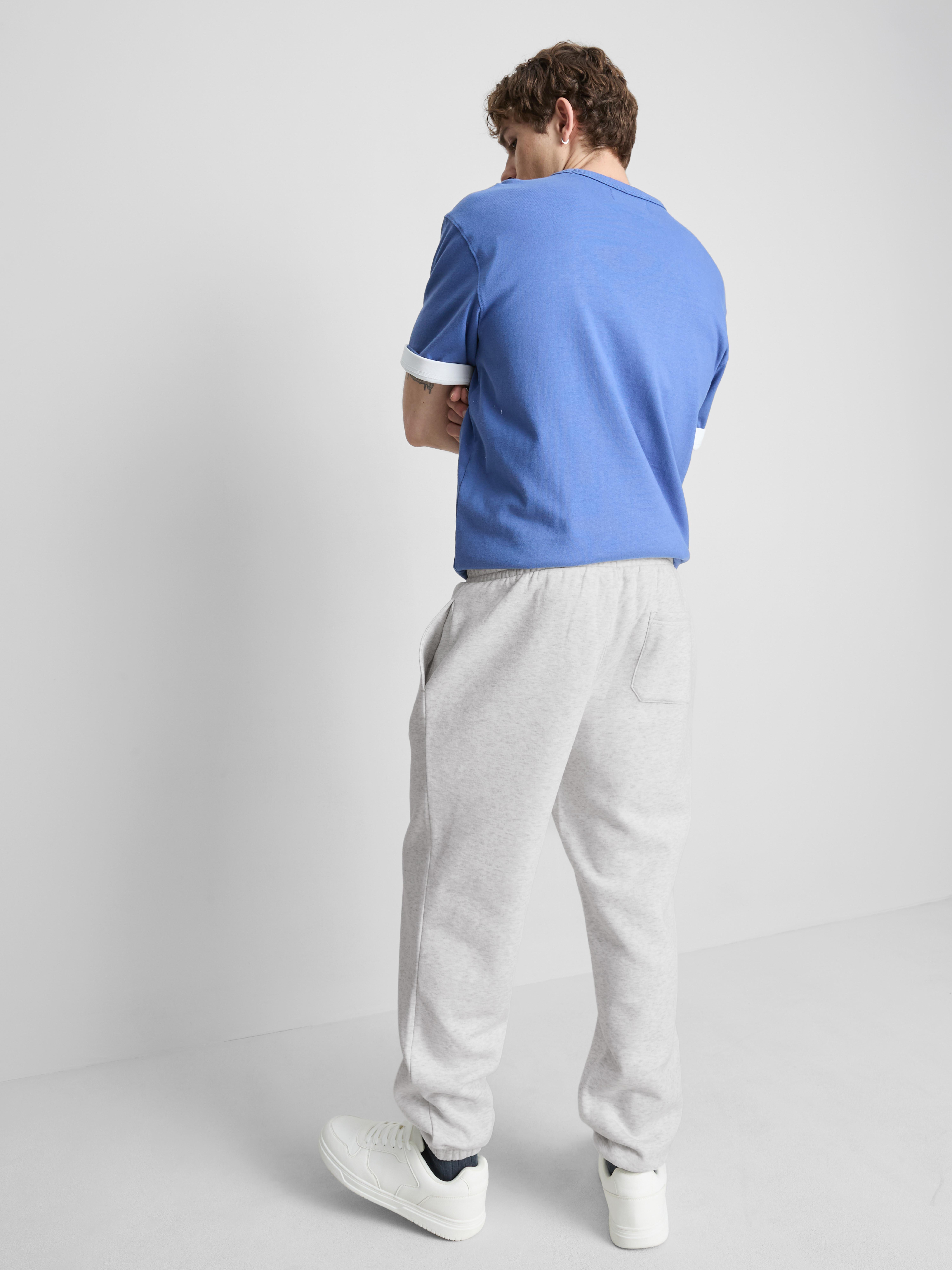 Stretch Waist Cuffed Joggers - Gray