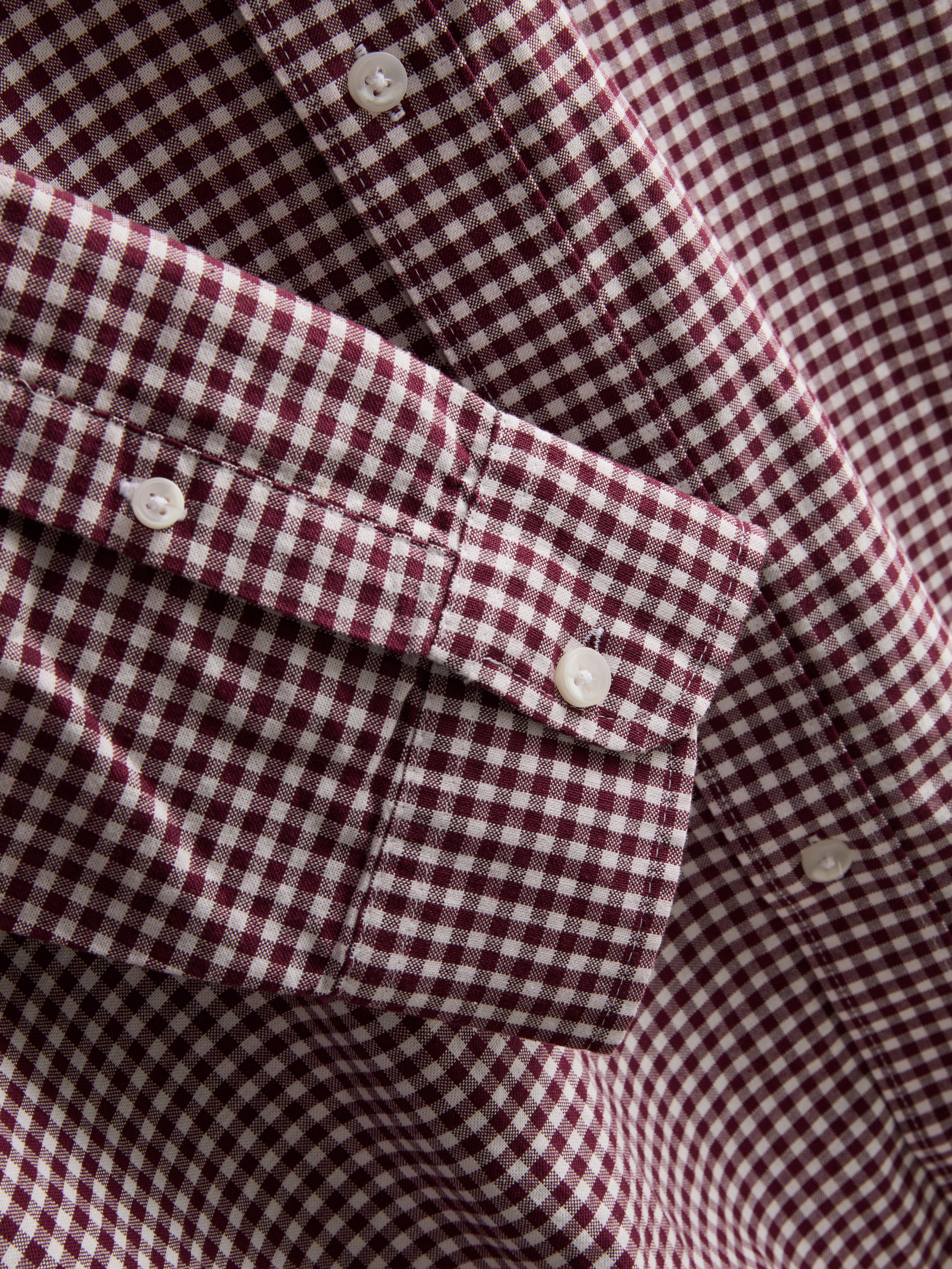 Pure Cotton Oxford Shirt - Burgundy