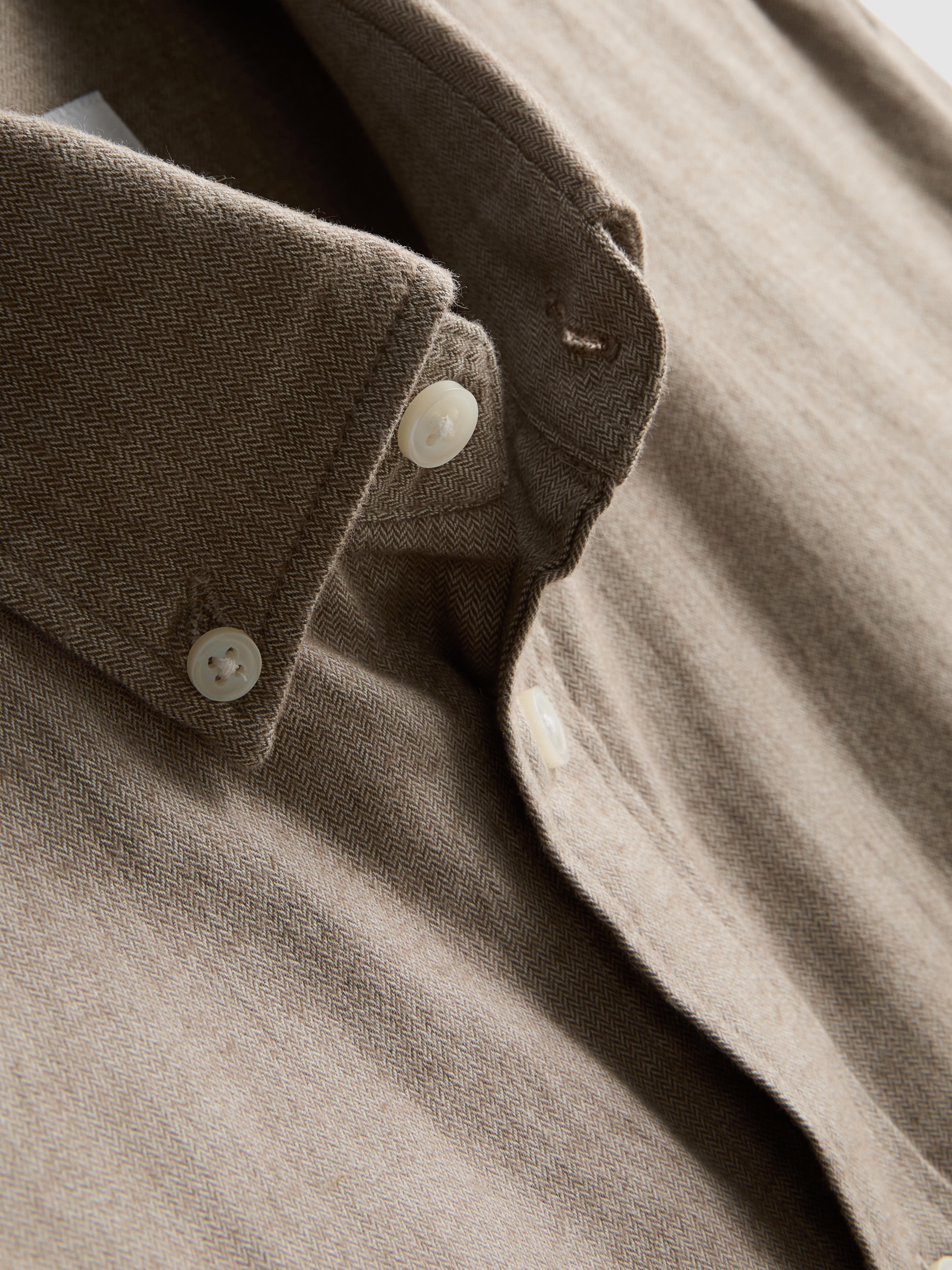 Pure Cotton Button-Down Shirt - Ivory