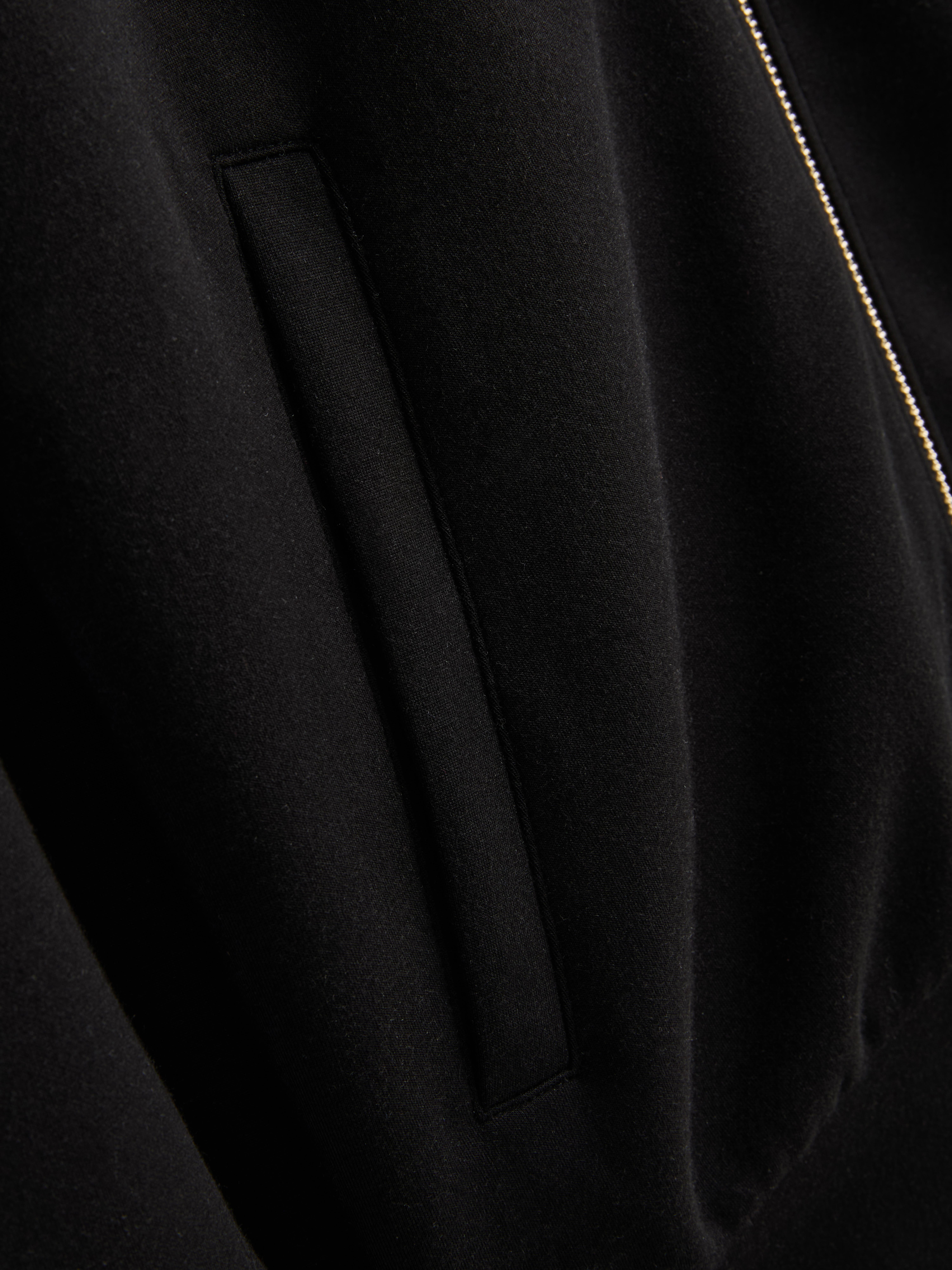 Modal Blend Zip Through Sweatshirt - Black