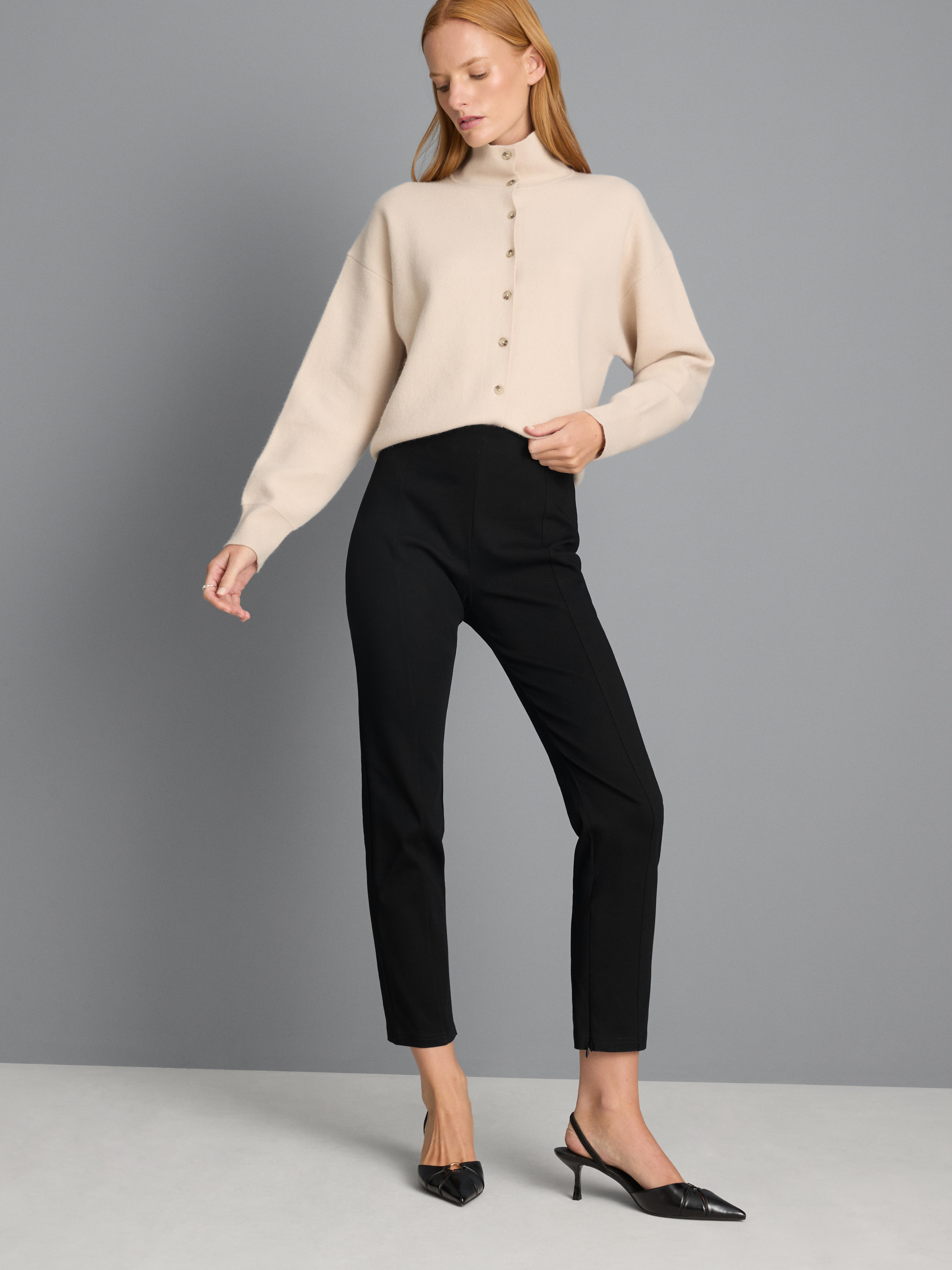 Slim Straight-Leg Pants - Black