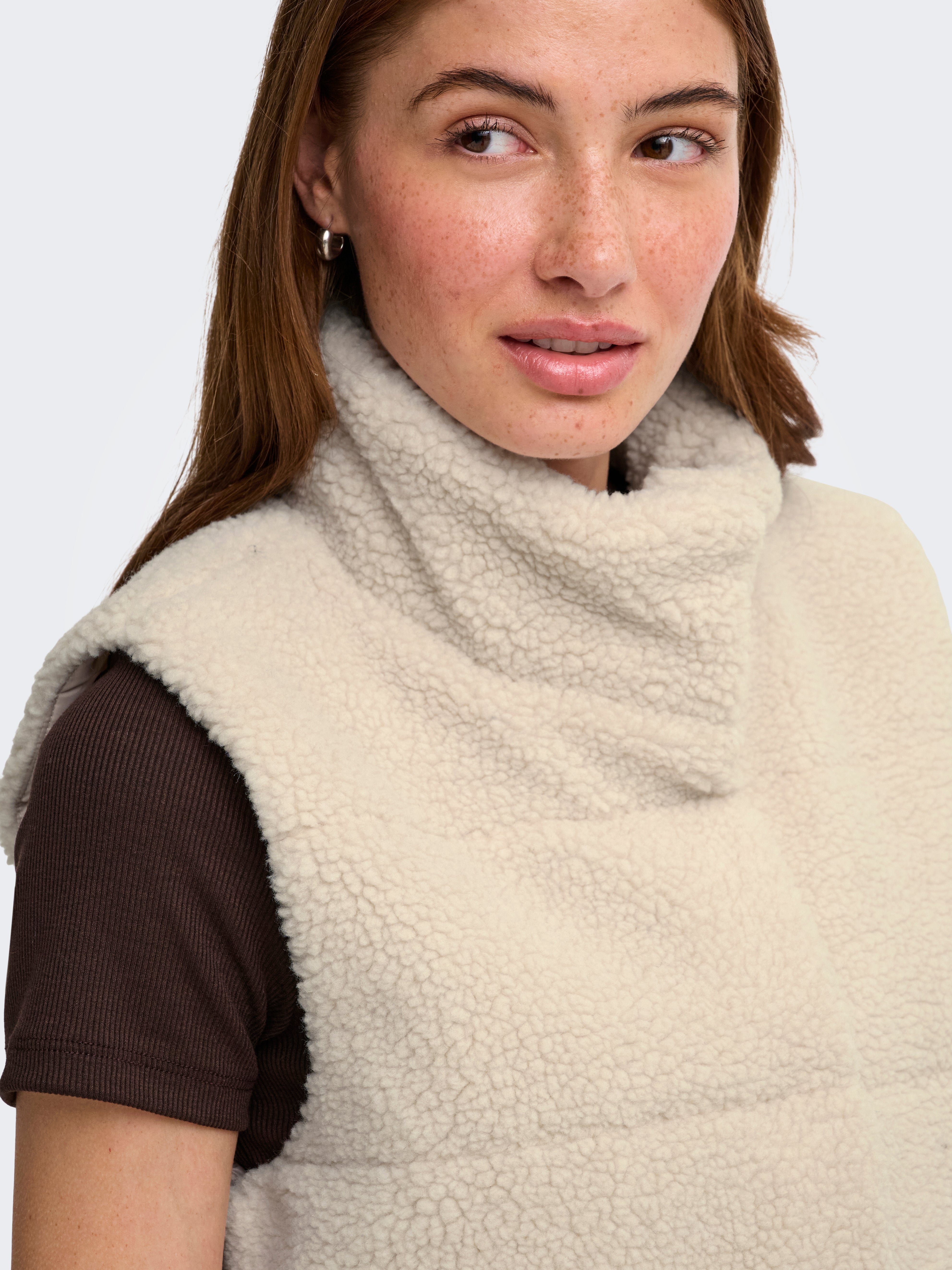 ONLSANDRA Teddy gilet Pumice Stone