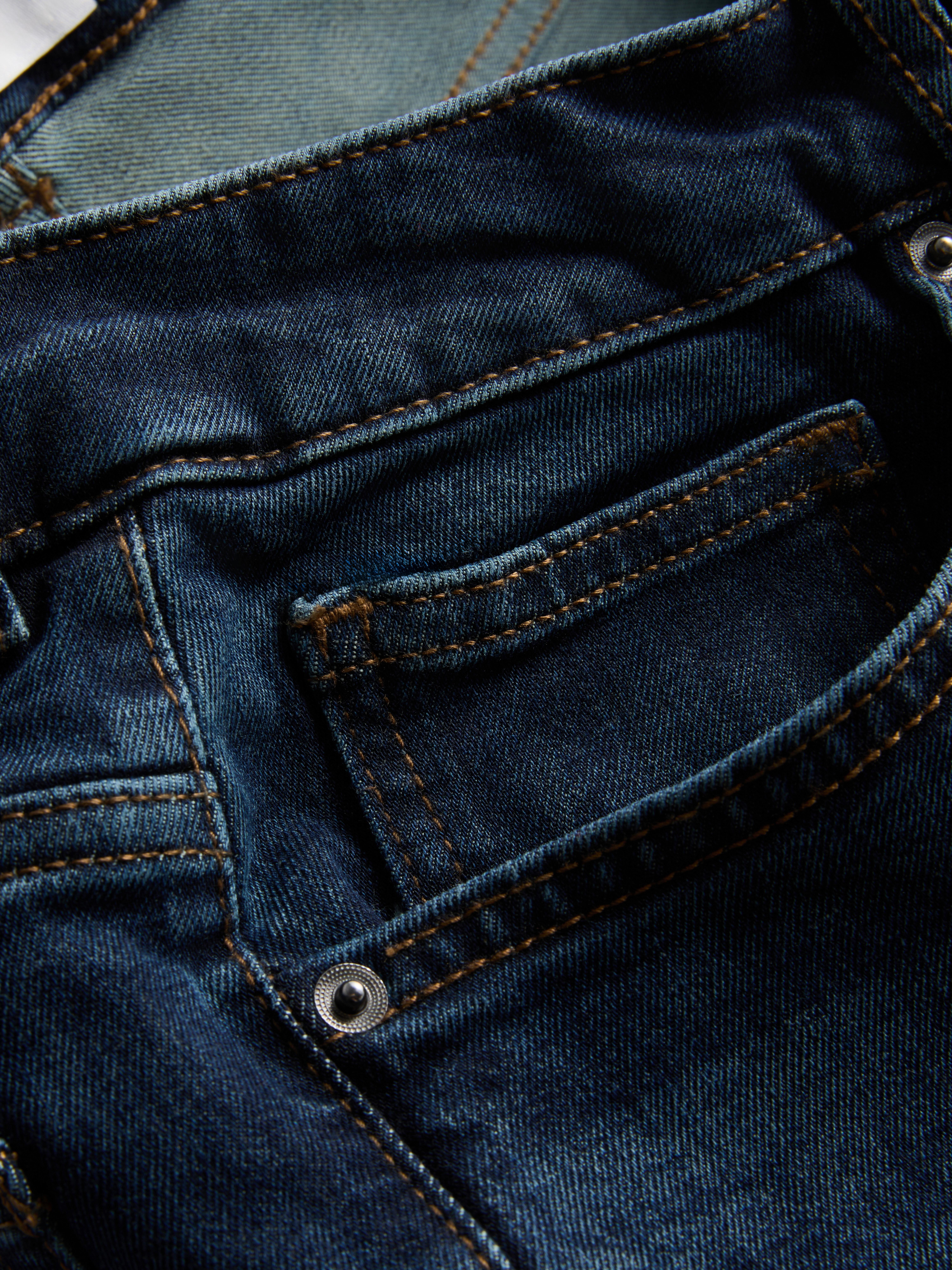 Mid-Rise Straight-Leg Jeans - Dark Blue