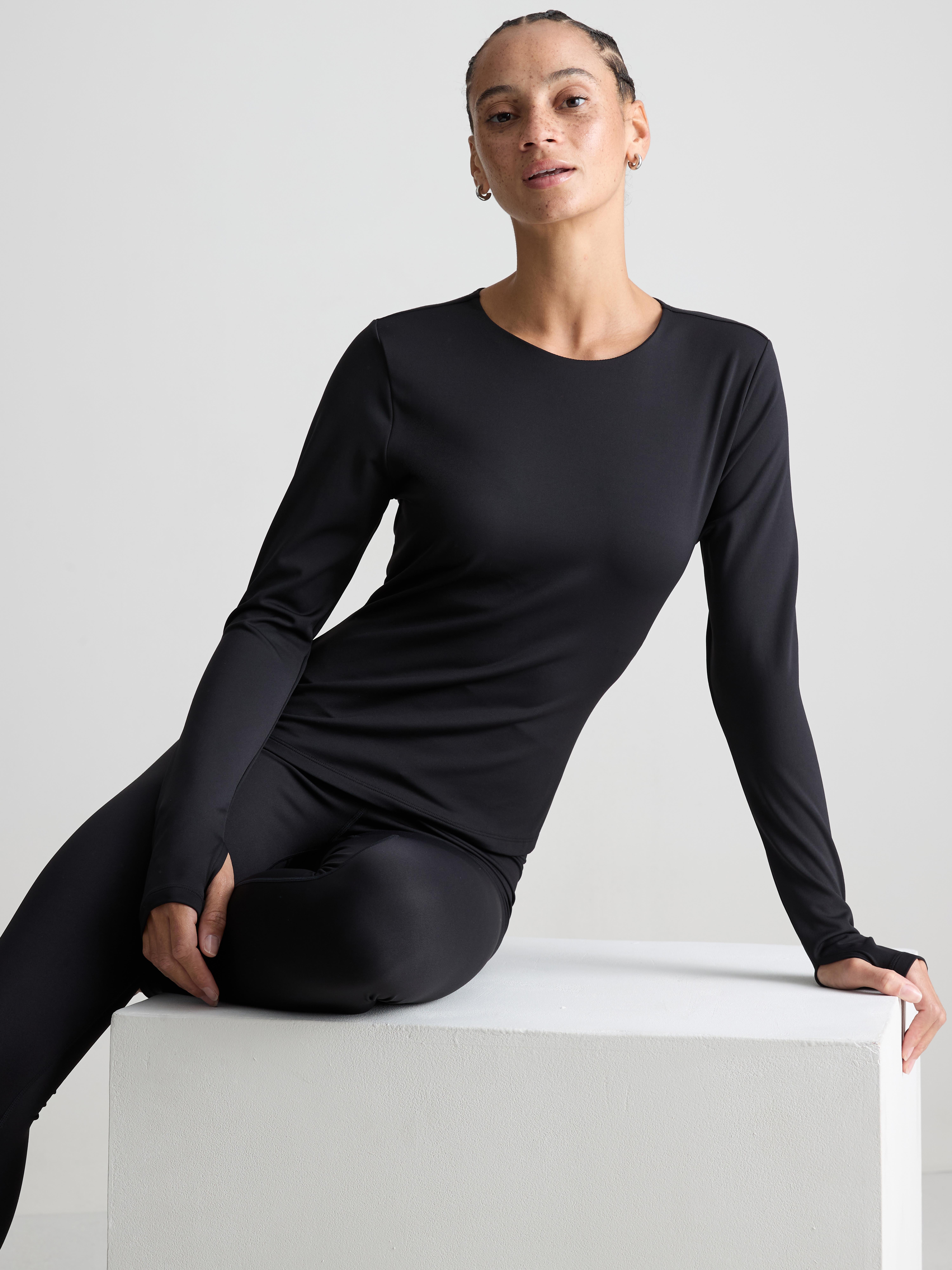 Buttery Soft Long Sleeve Active Top - Black