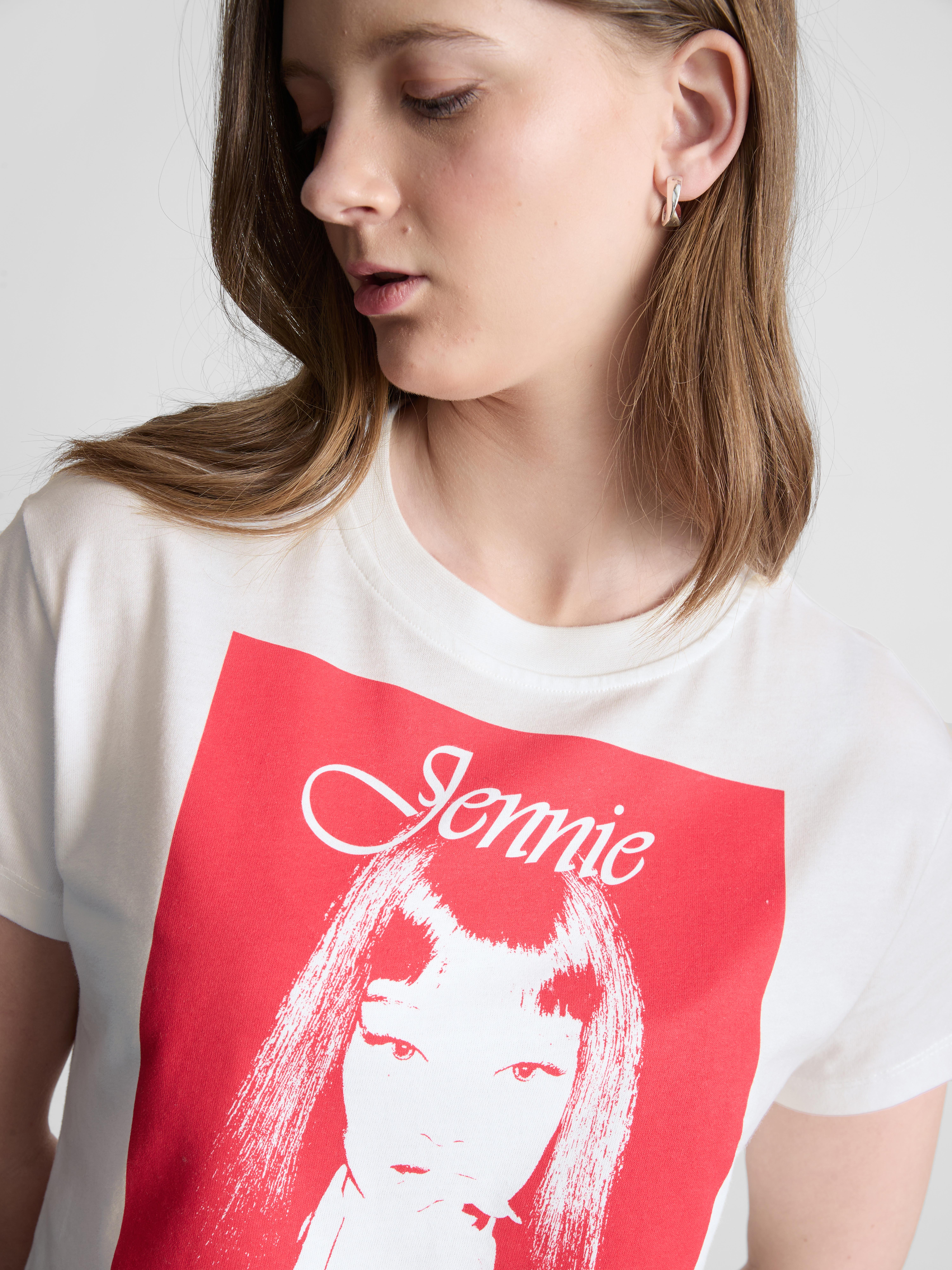 Jennie Cotton Graphic Tee - White