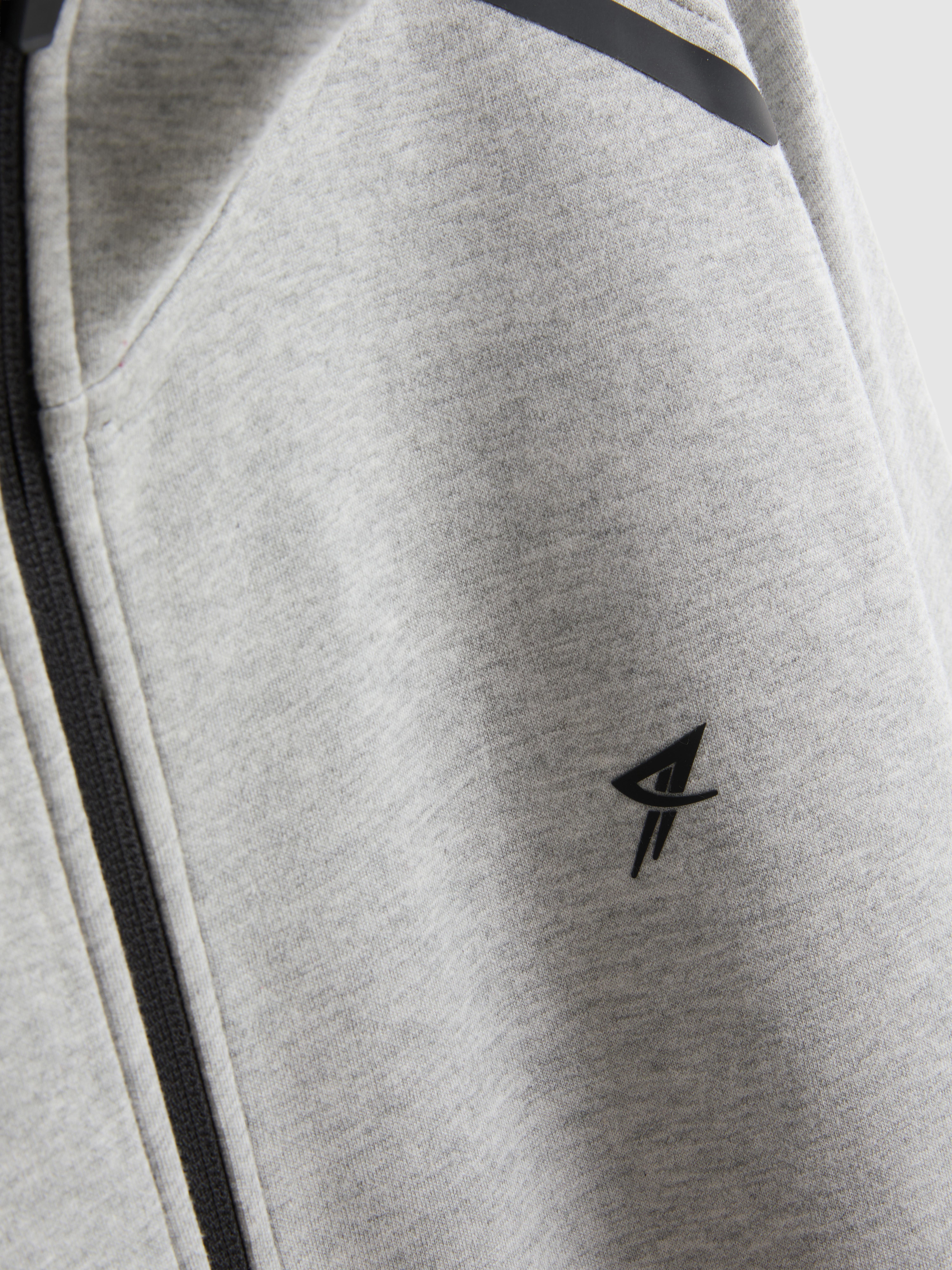 Zip-Up Gym Hoodie - Gray Heather